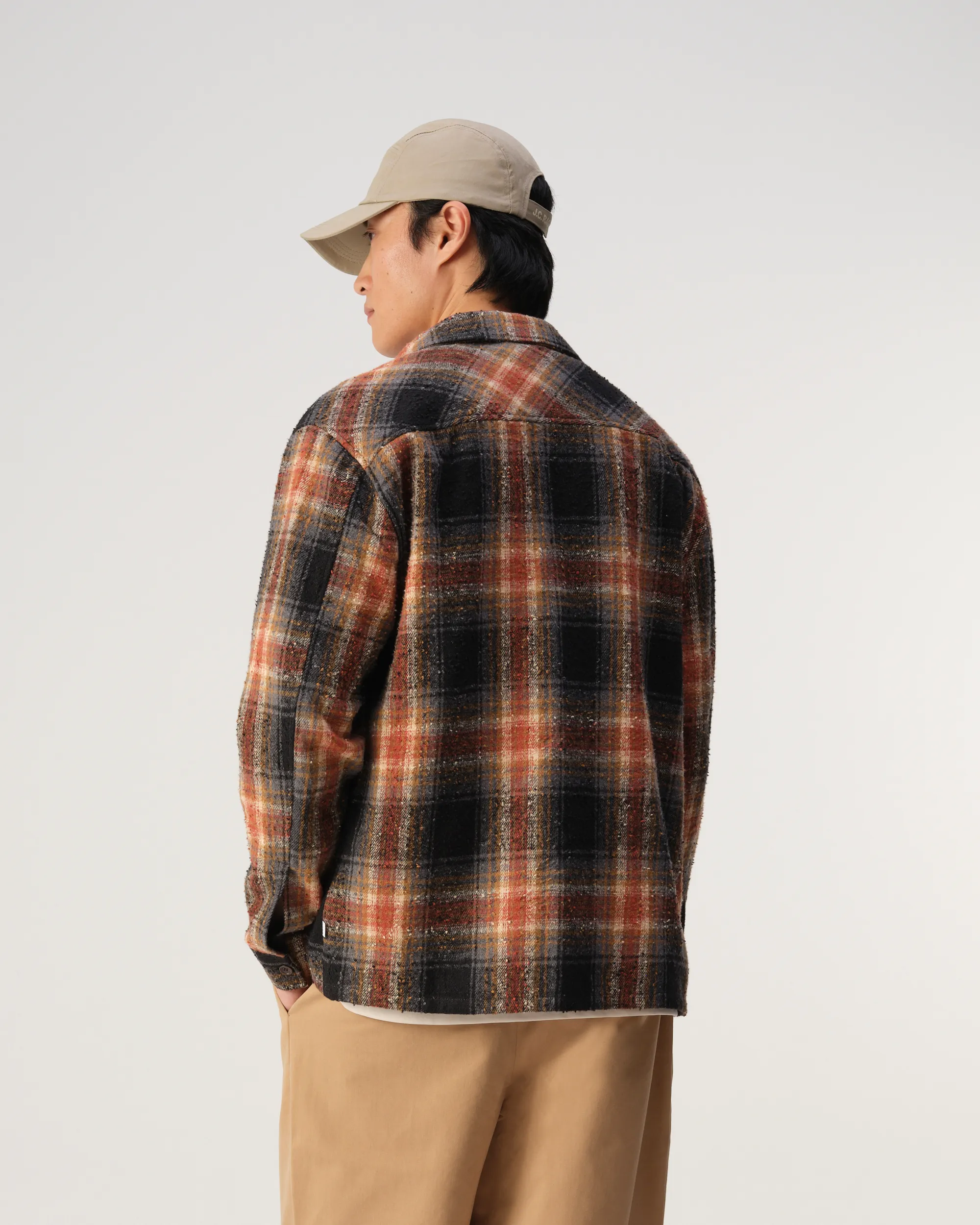 J.C. RAGS Overshirt Bruin grote ruit 107649-001-L