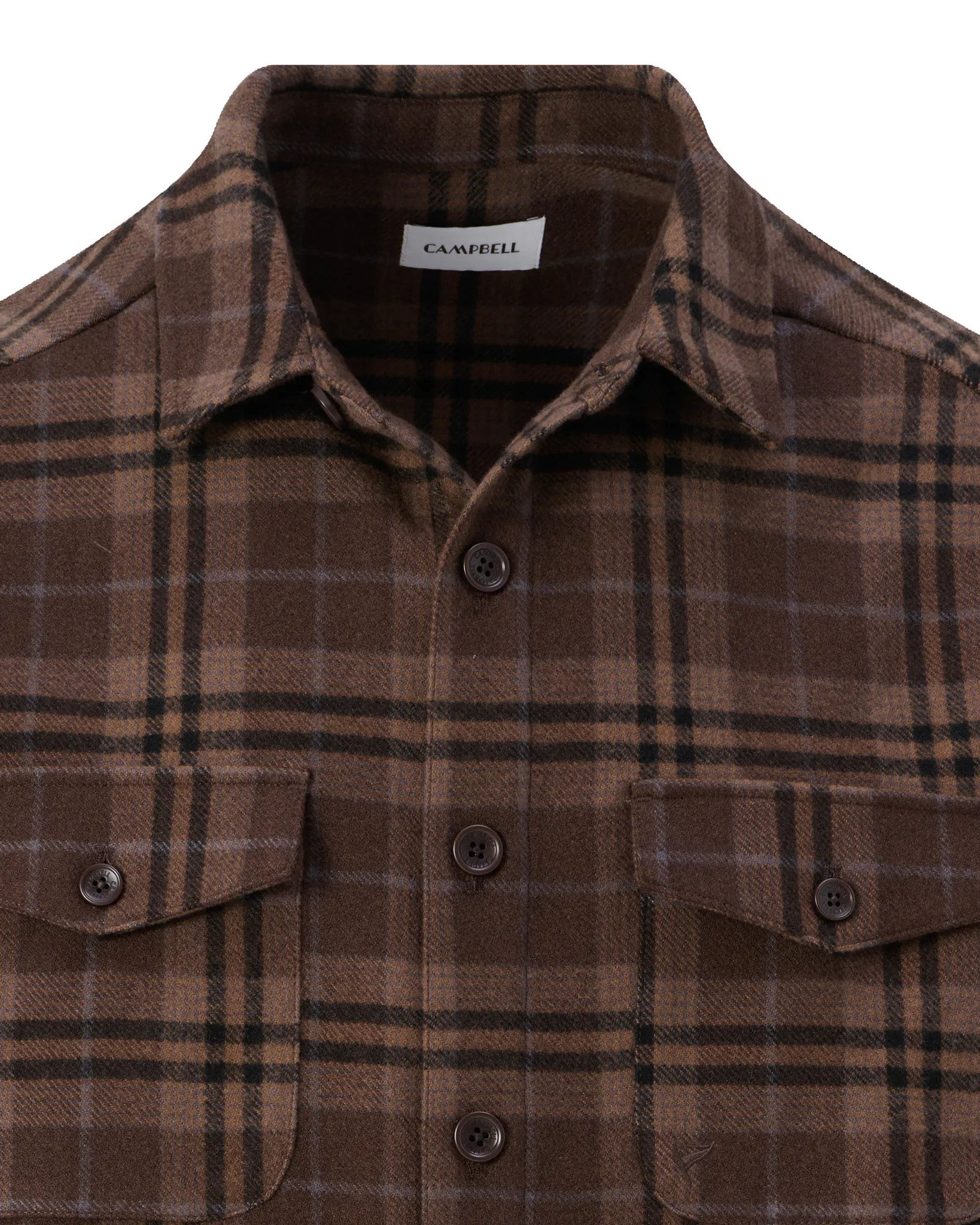 Campbell Overshirt Walker Coffee Bean brown big check 107653-001-L