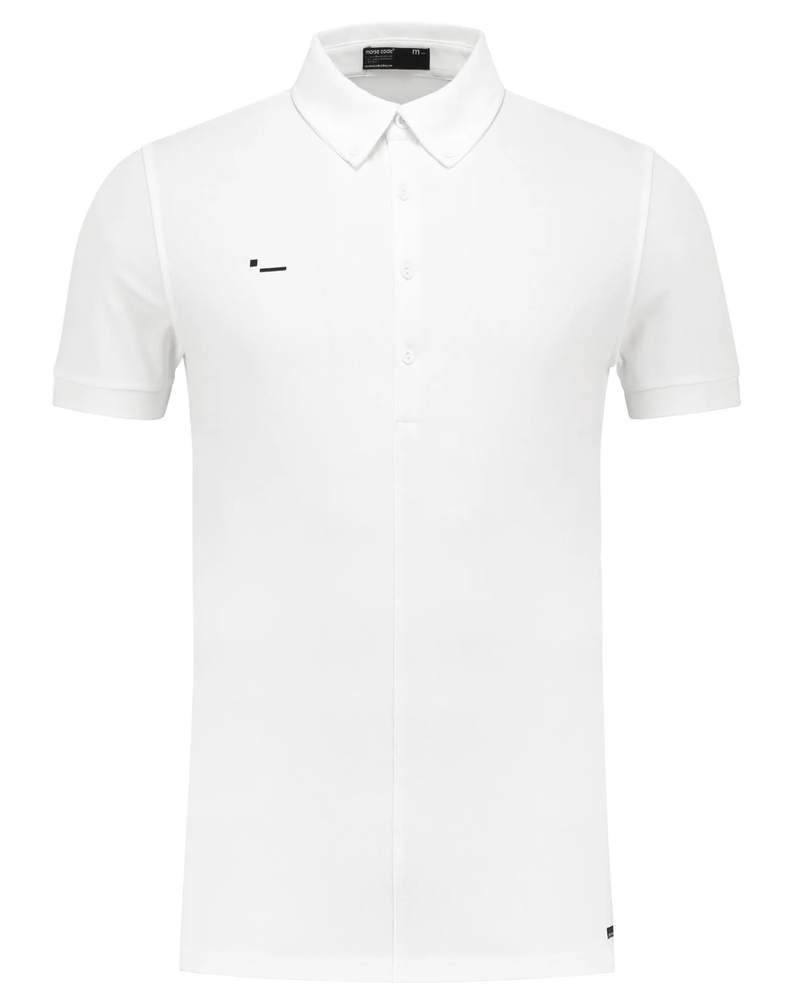 Morse Code Alpha 1 Pique Polo Wit 107662-001-L