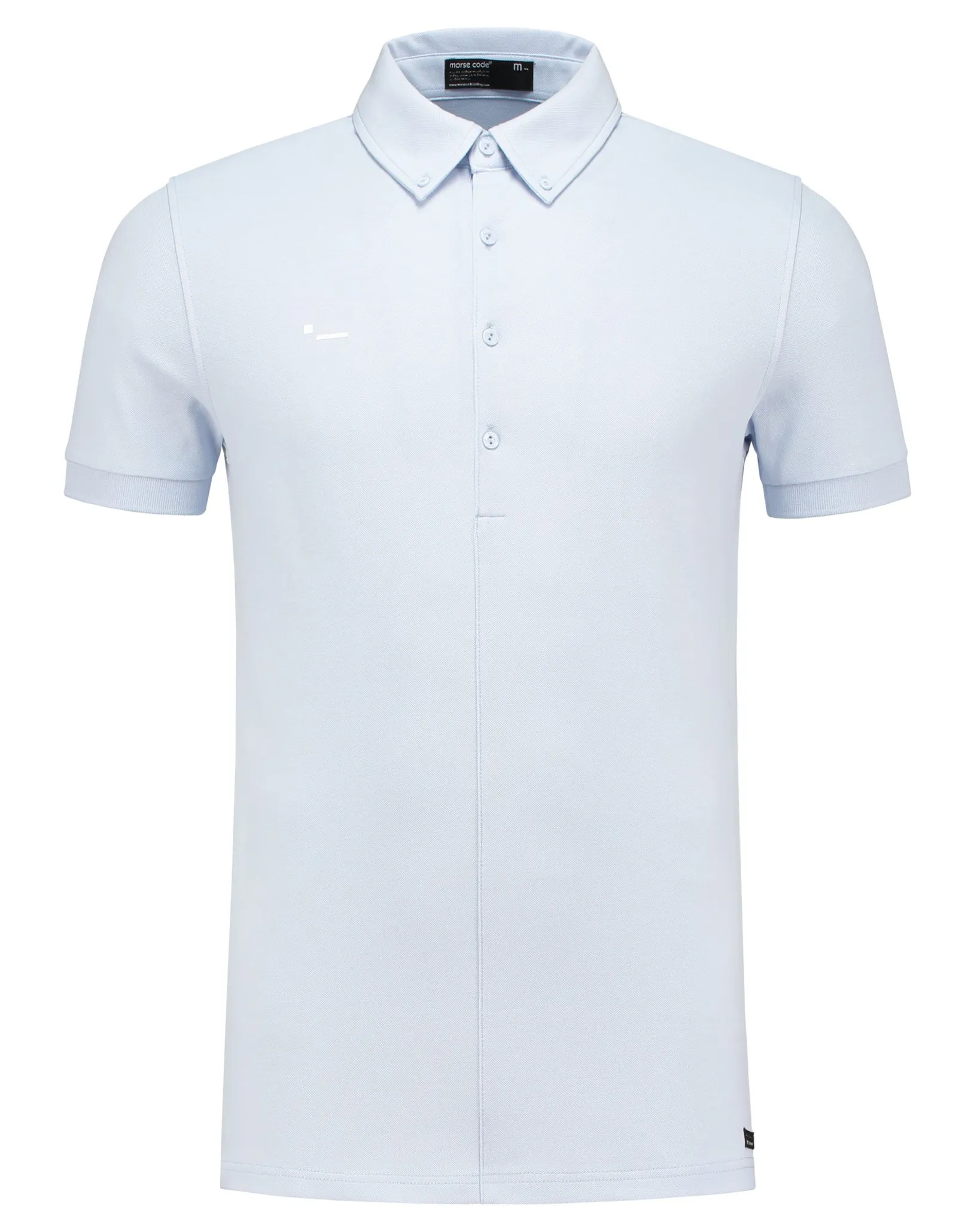 Morse Code Alpha 1 Pique Polo Licht blauw 107669-001-L