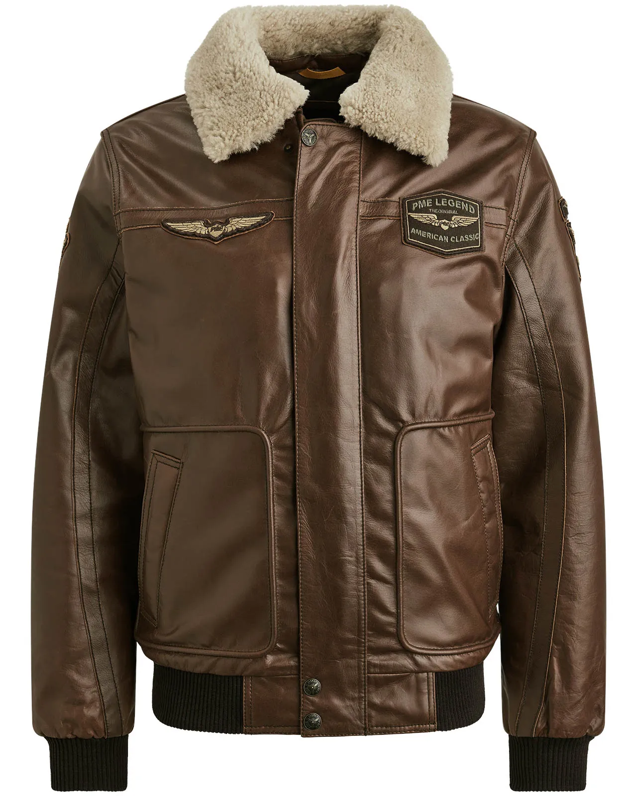PME Legend Hudson Leren jas Donker bruin 107710-001-L