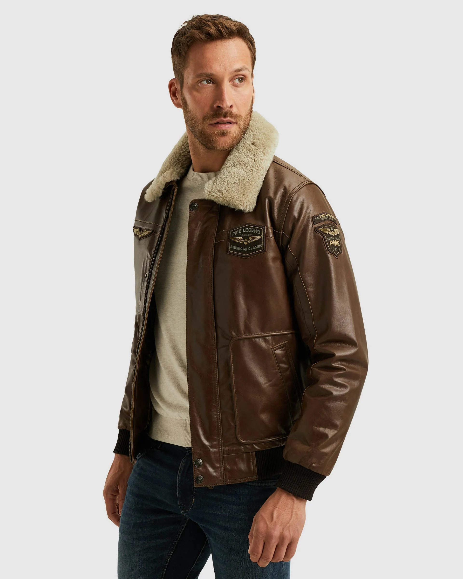 PME Legend Hudson Leren jas Donker bruin 107710-001-L