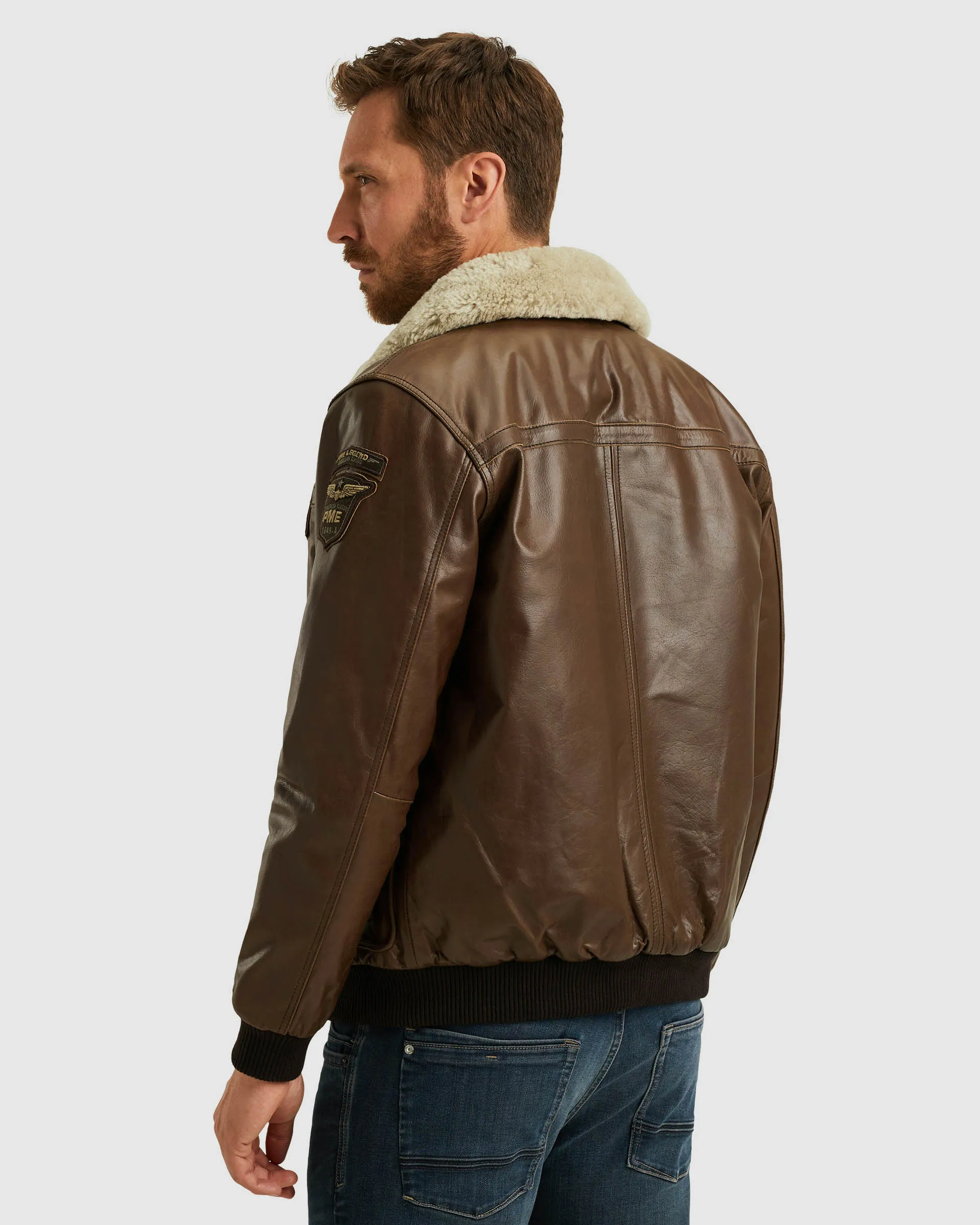 PME Legend Hudson Leren jas Donker bruin 107710-001-L