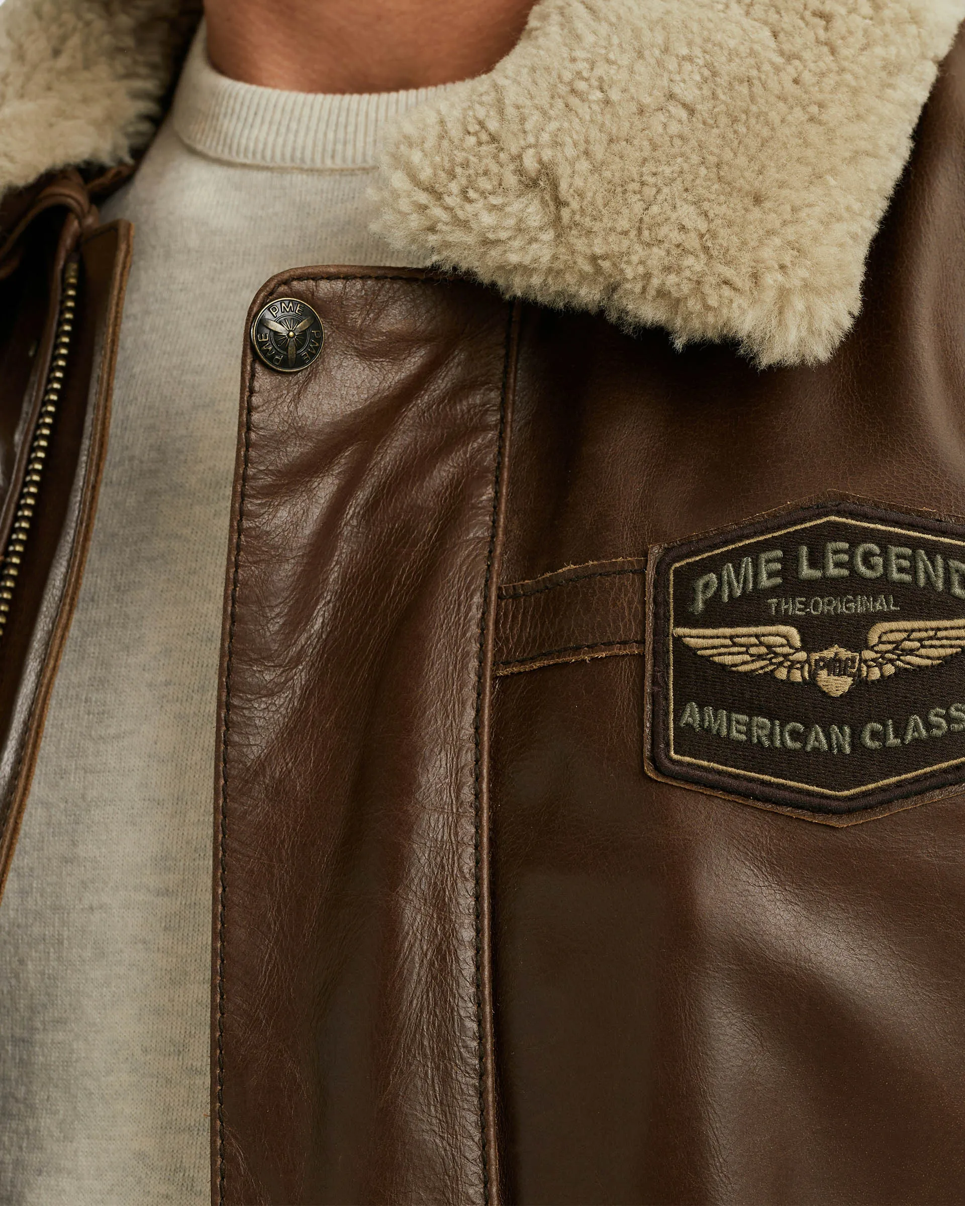 PME Legend Hudson Leren jas Donker bruin 107710-001-L