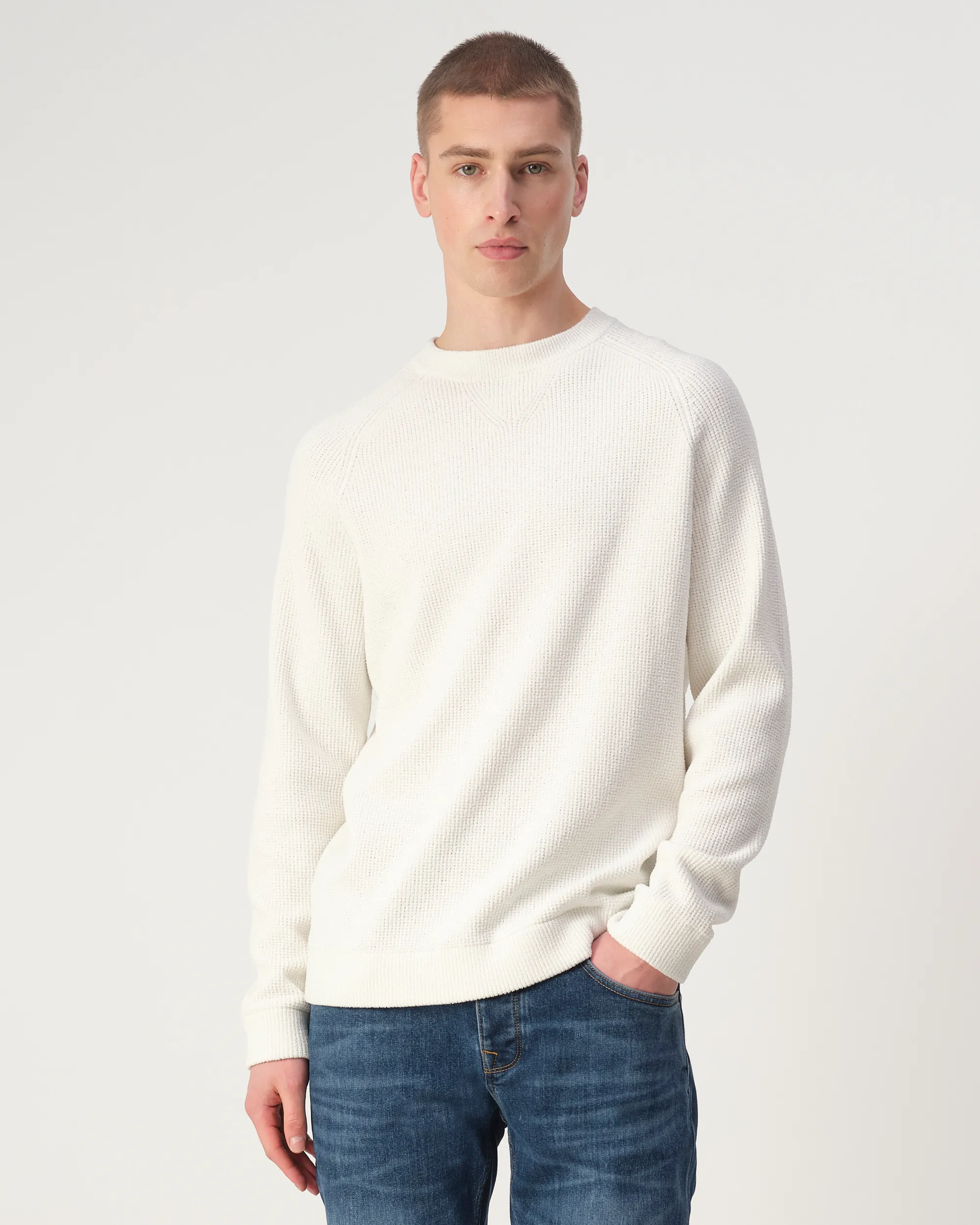 J.C. RAGS Eddy Trui ronde hals Coconut milk 107873-002-L