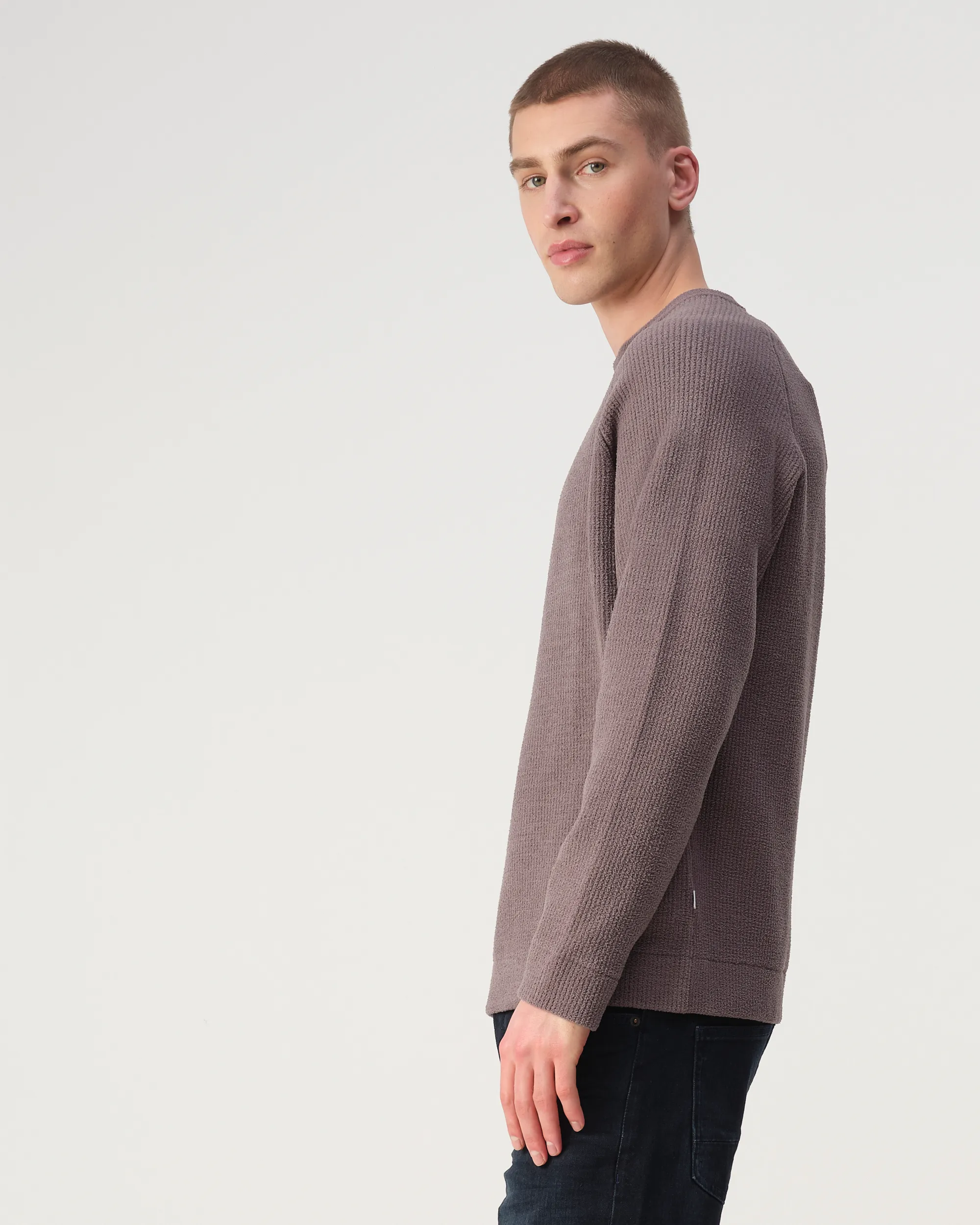 J.C. RAGS Eddy Trui ronde hals Plum Kitten grey 107873-004-L