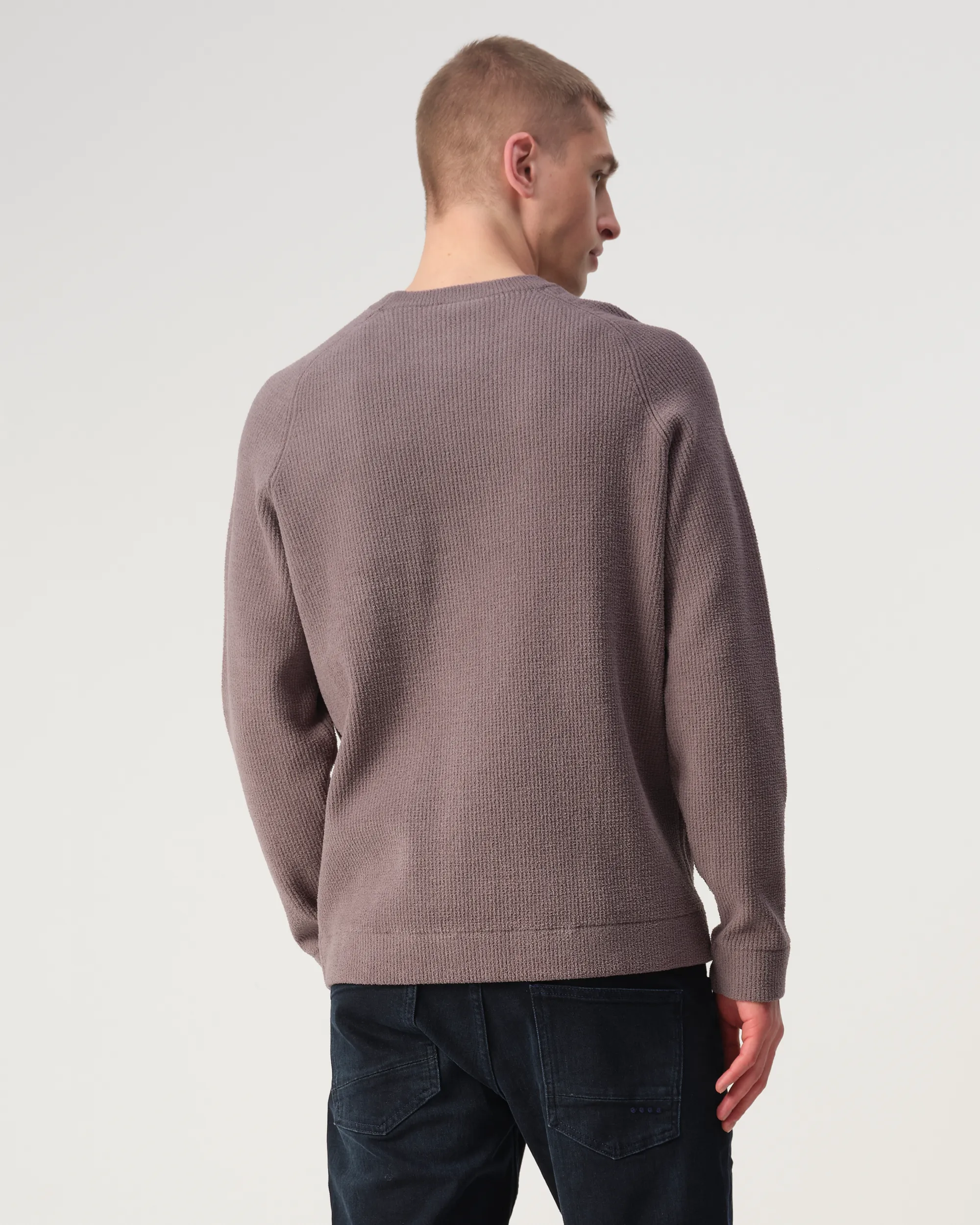 J.C. RAGS Eddy Trui ronde hals Plum Kitten grey 107873-004-L
