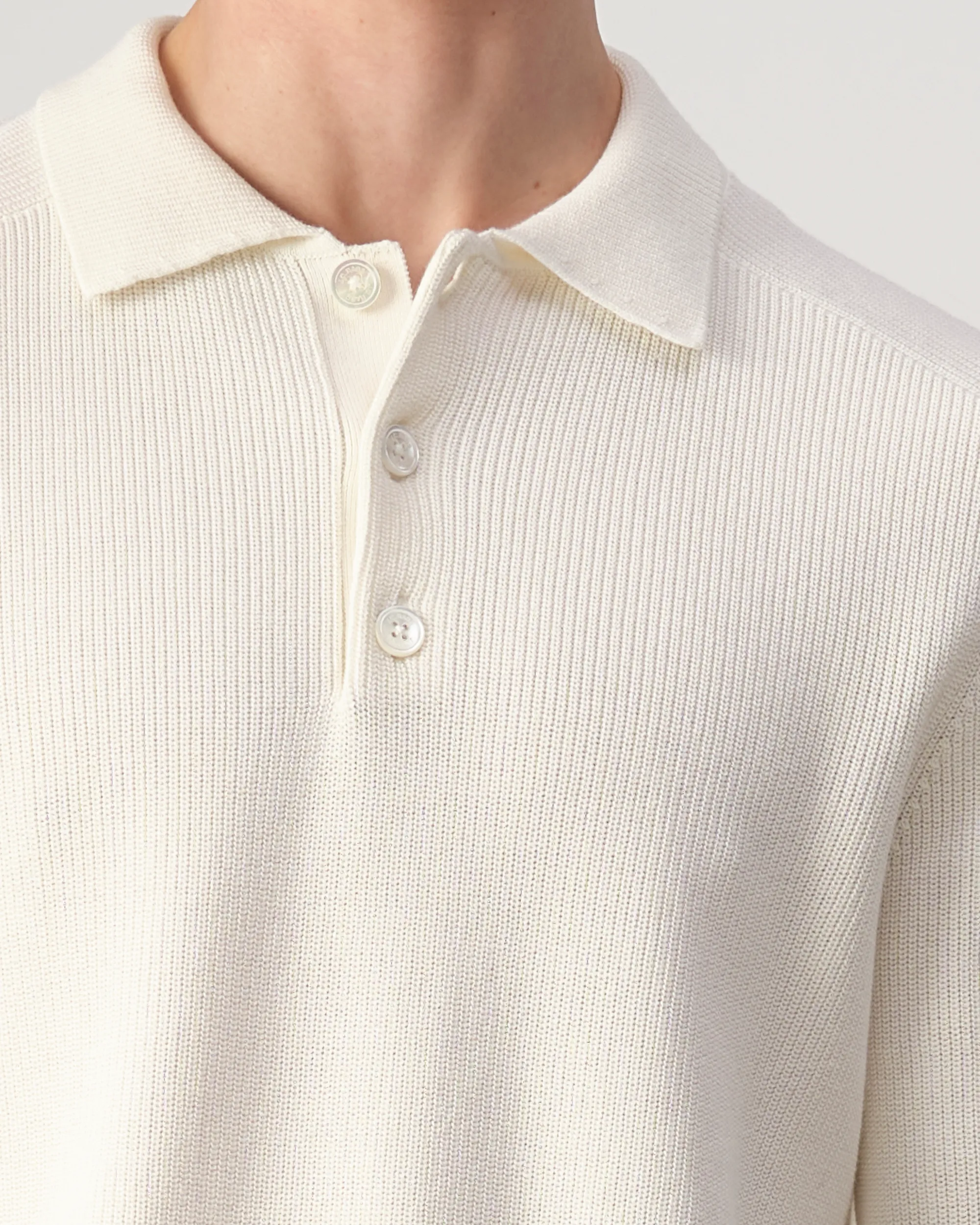 J.C. RAGS Polo Ewald Lange mouw Coconut milk 107880-001-L