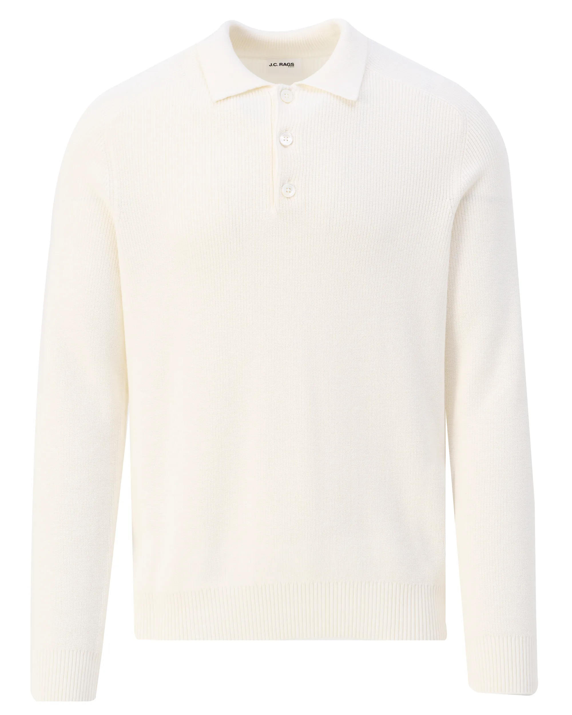 J.C. RAGS Polo Ewald Lange mouw Coconut milk 107880-001-L