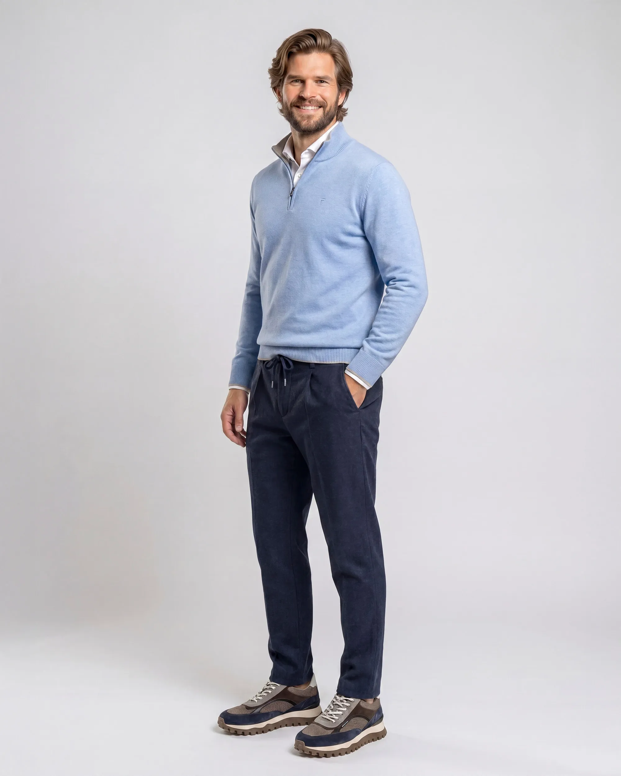 Campbell Schipperstrui Light Blue melange 107883-002-L