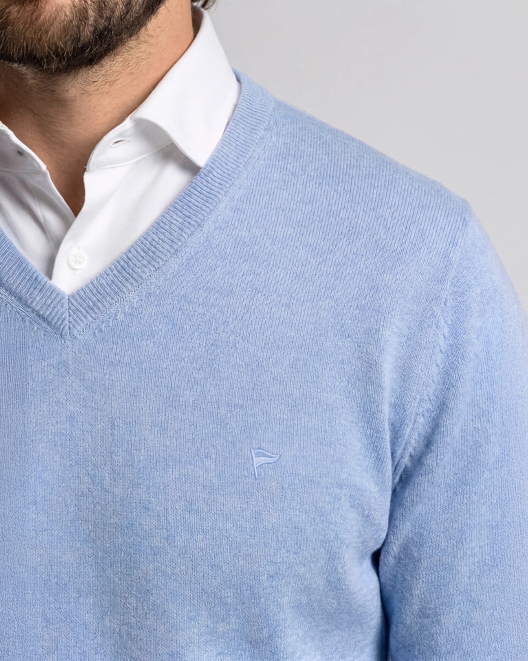 Campbell Trui V-hals Light Blue melange 107885-002-L
