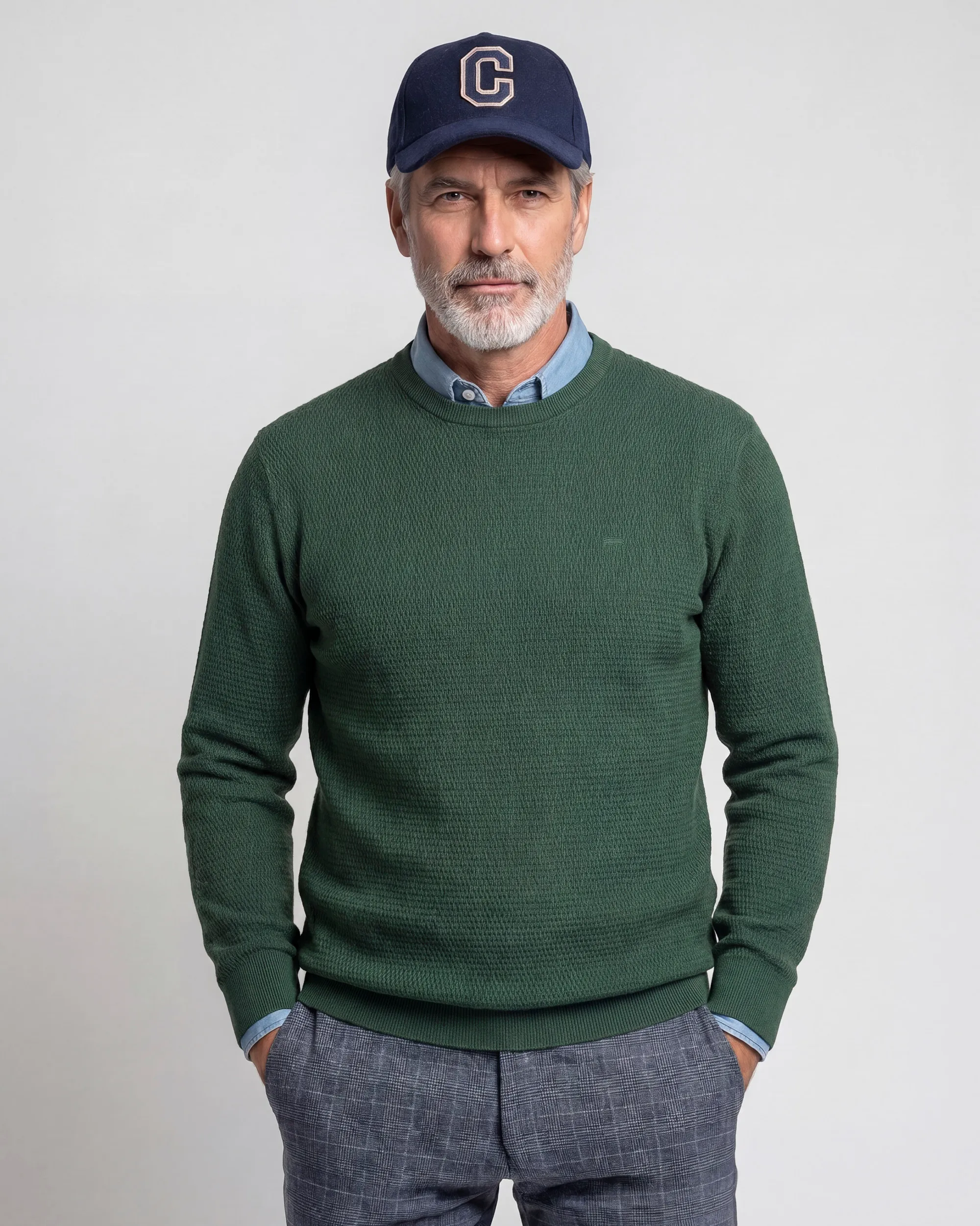 Campbell Trui ronde hals Fonda Douglas Fir dark green melange 107888-001-L
