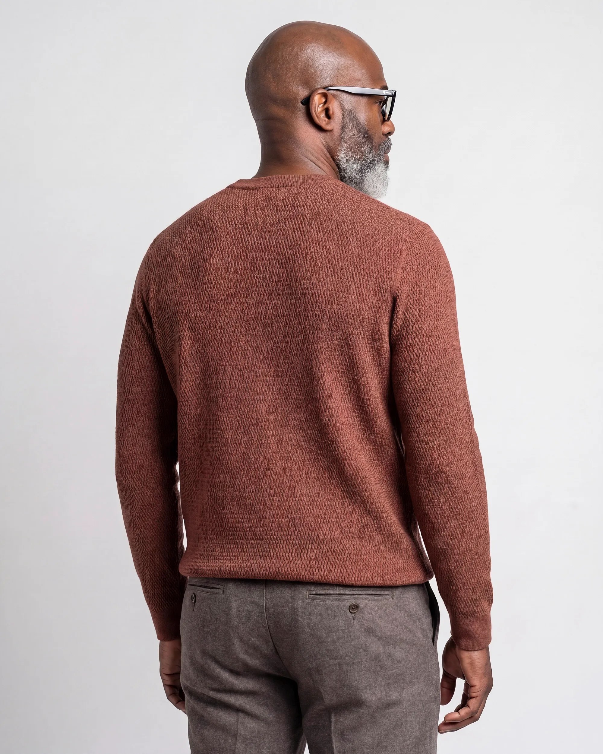 Campbell Trui ronde hals Fonda Sequoia brown melange 107888-002-L
