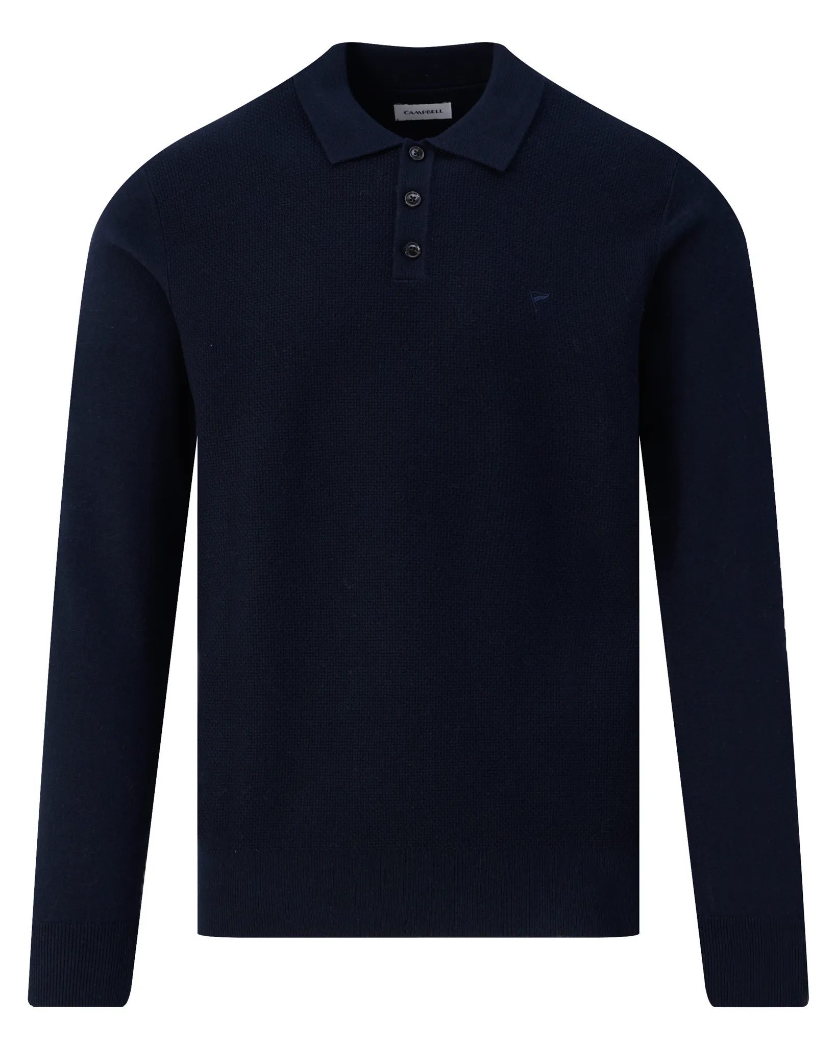 Campbell Polo lange mouw Percy Night Sky melange 107891-001-L