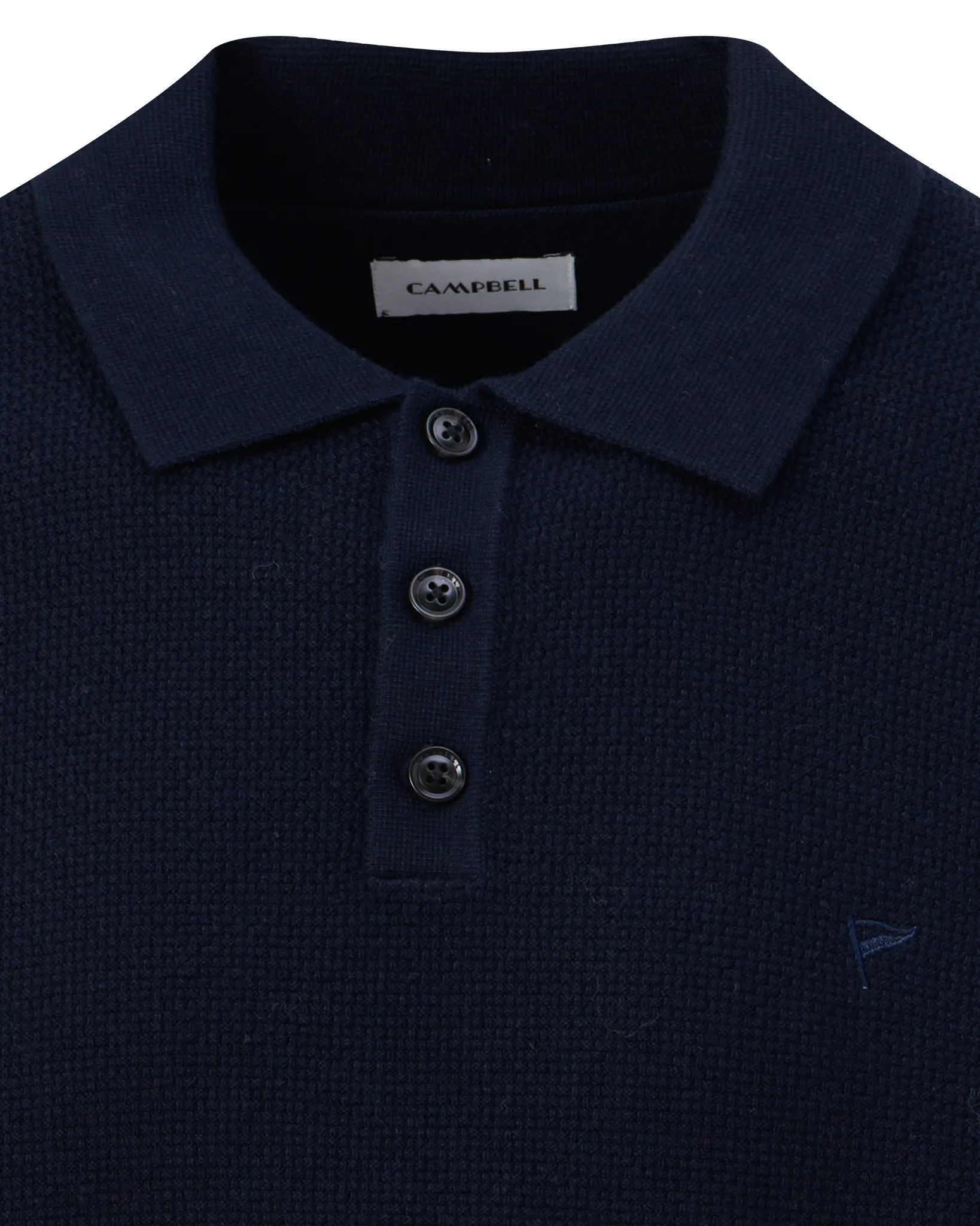 Campbell Polo lange mouw Percy Night Sky melange 107891-001-L