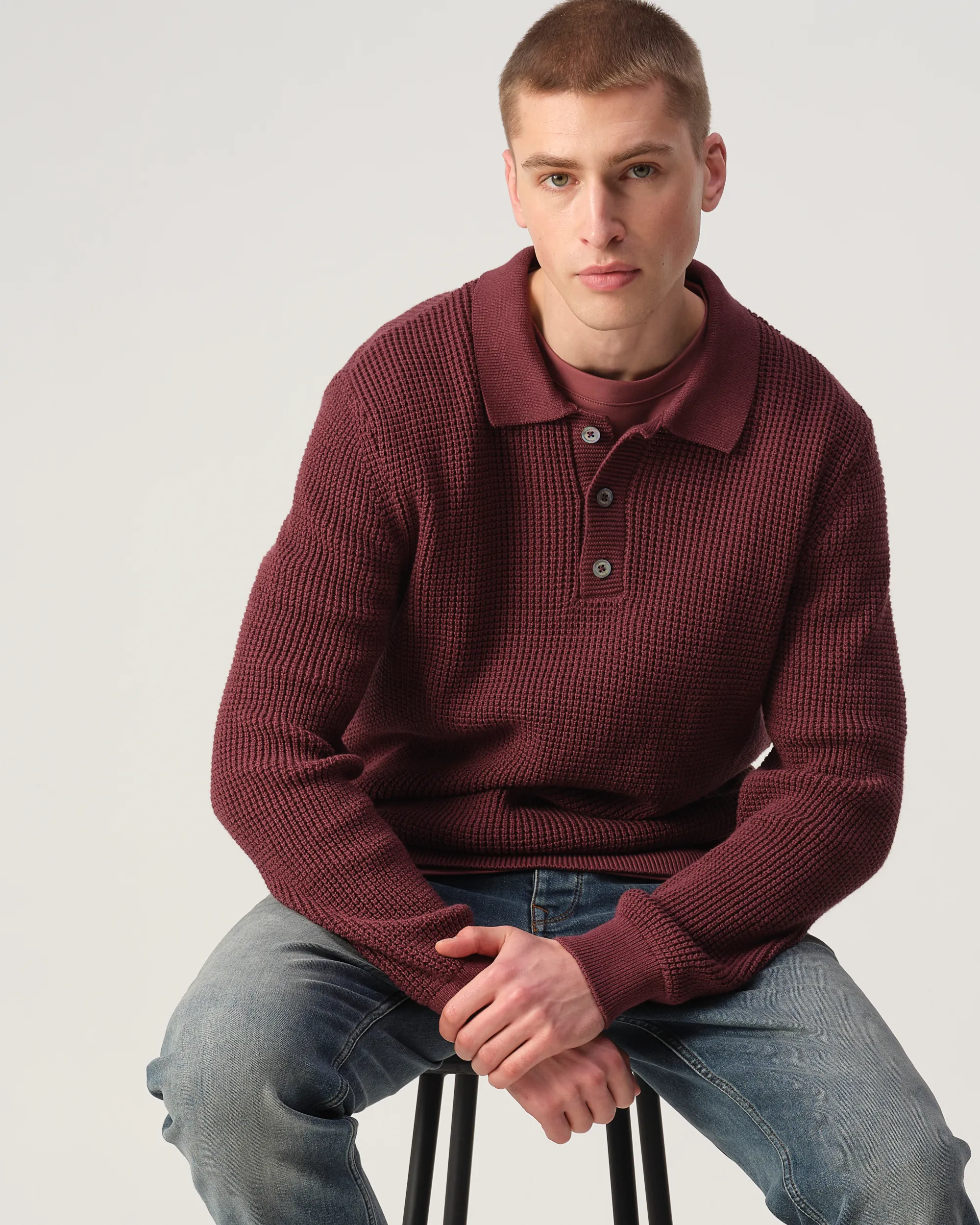 J.C. RAGS Efe Polo Wild Ginger dark red 107936-002-L