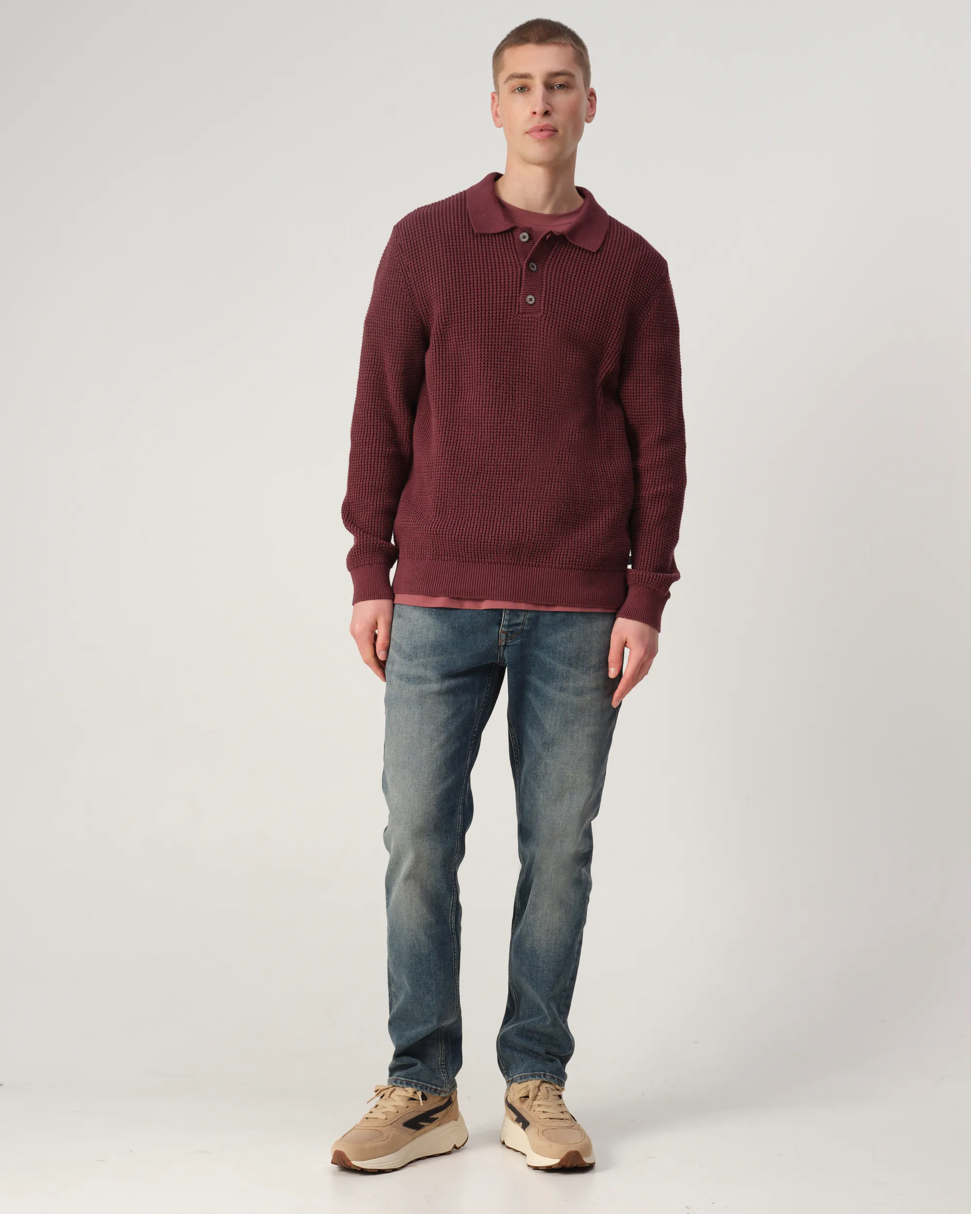 J.C. RAGS Efe Polo Wild Ginger dark red 107936-002-L