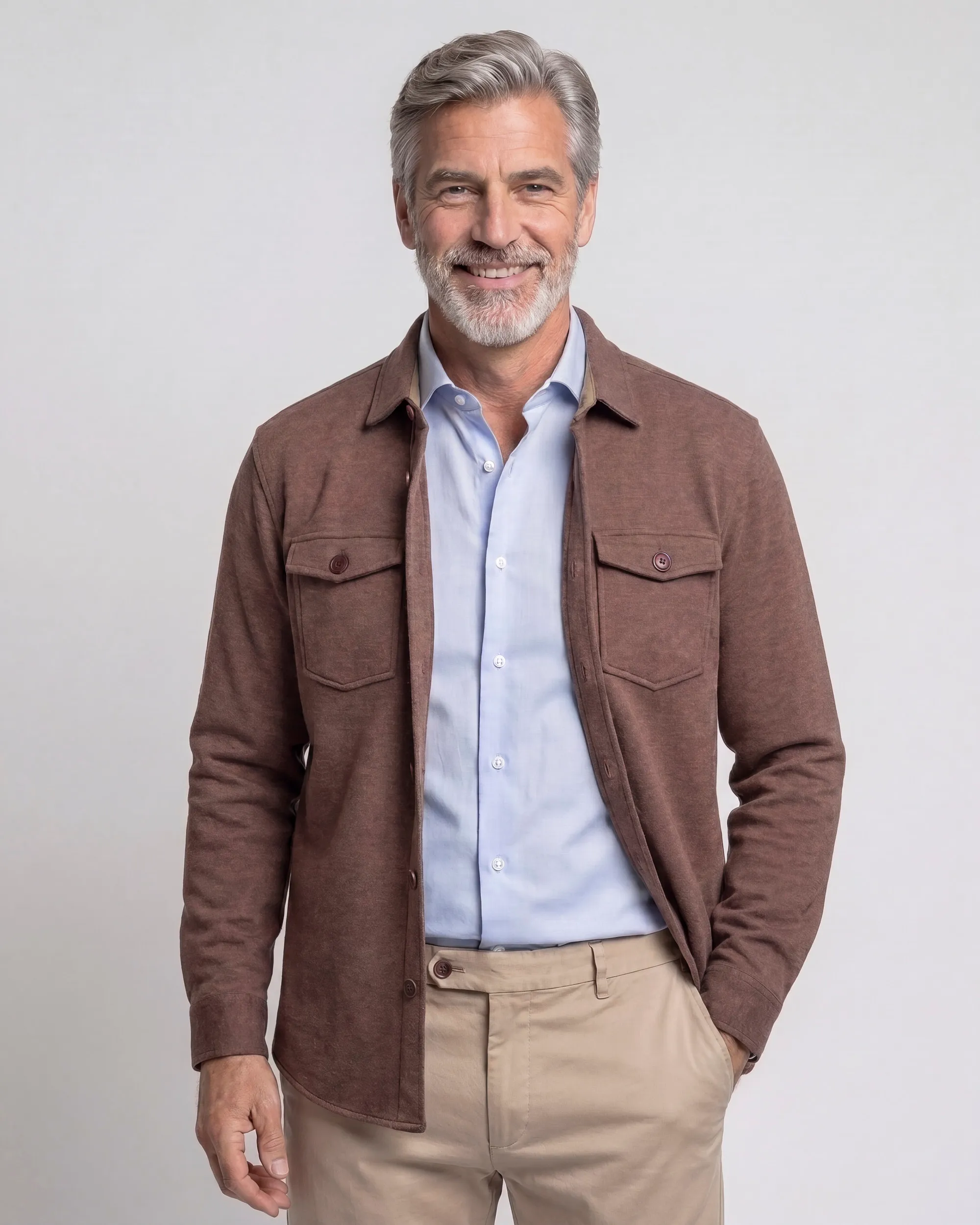 Campbell Overshirt Harley Coffee Bean brown melange 107987-002-L