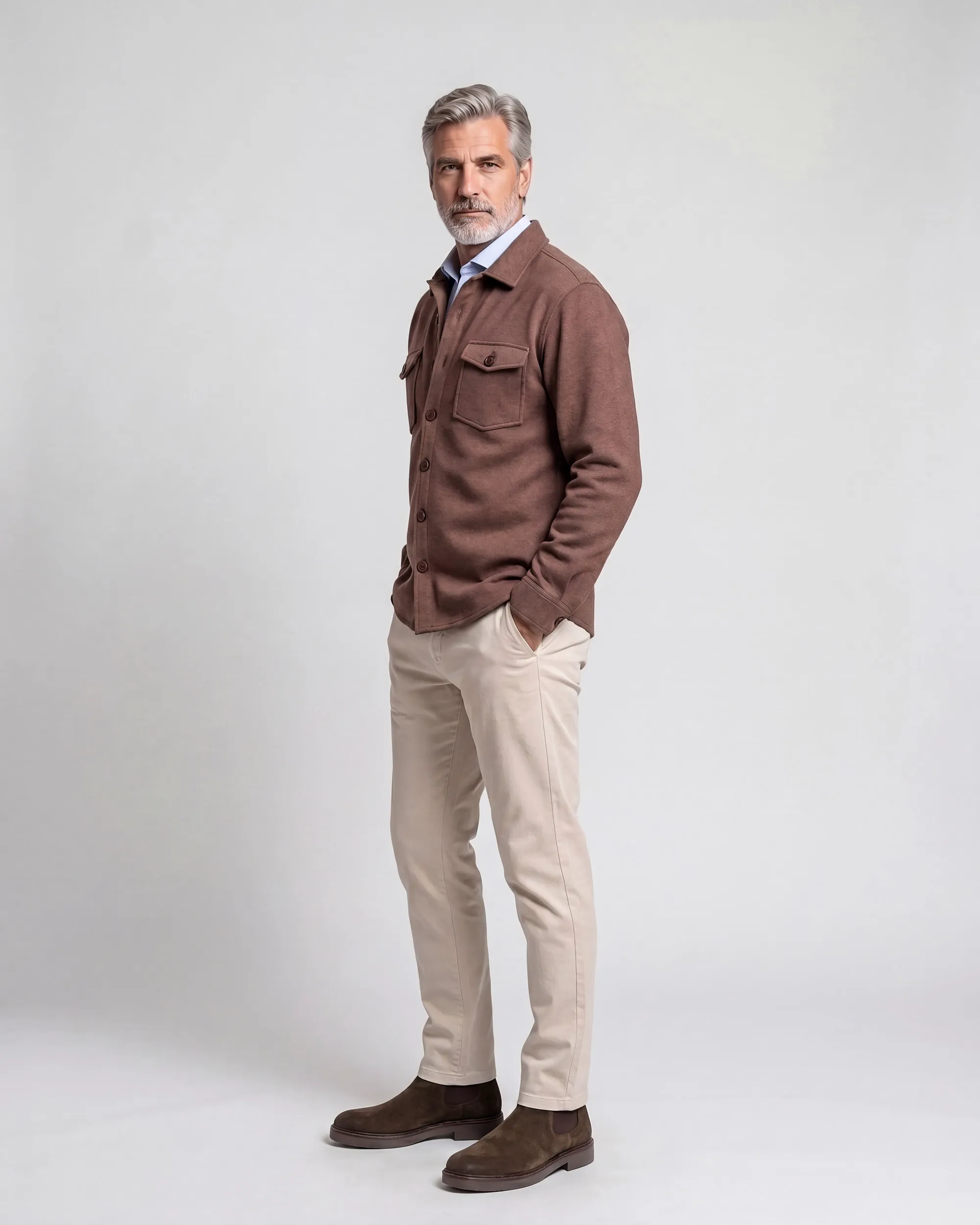 Campbell Overshirt Harley Coffee Bean brown melange 107987-002-L