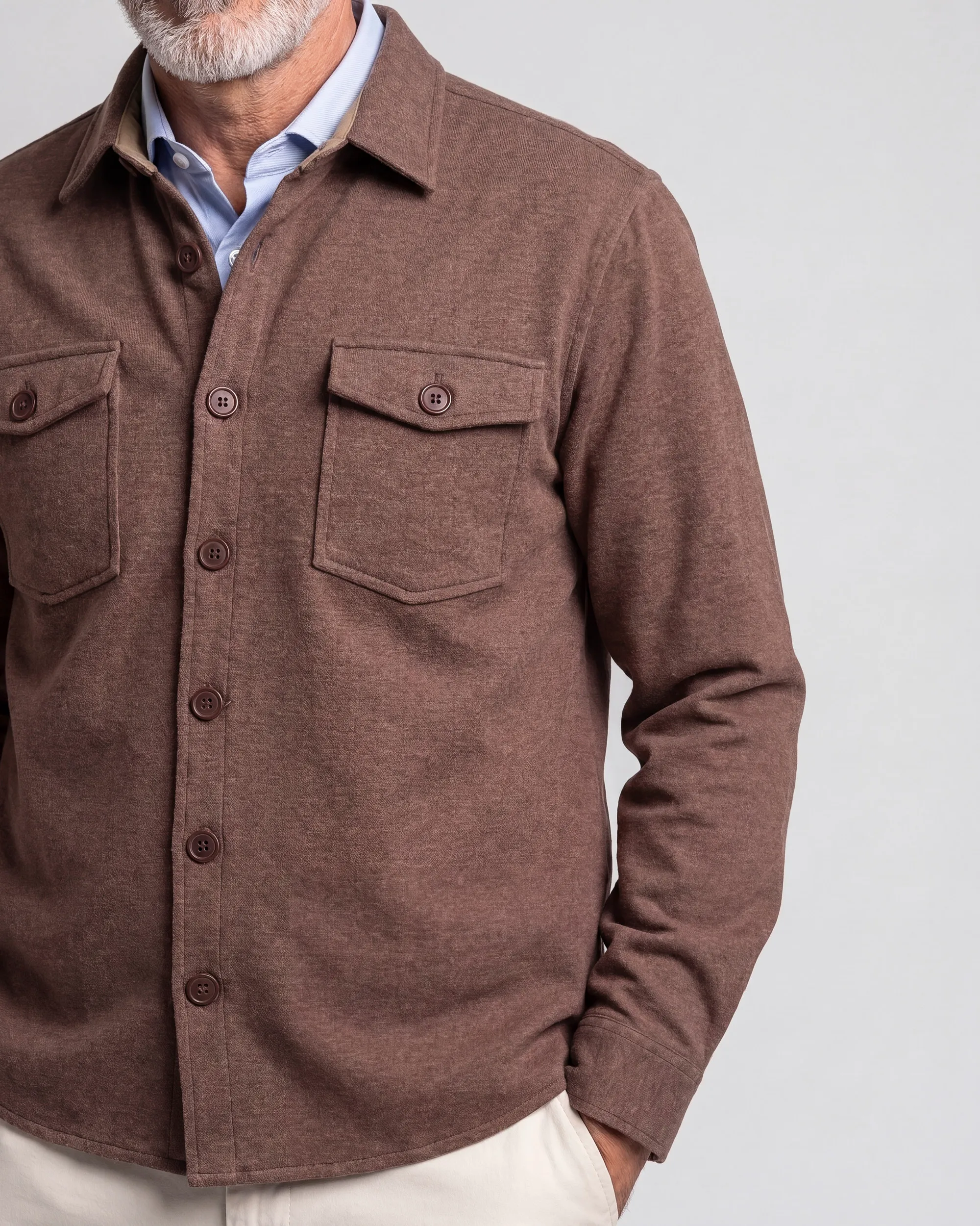 Campbell Overshirt Harley Coffee Bean brown melange 107987-002-L