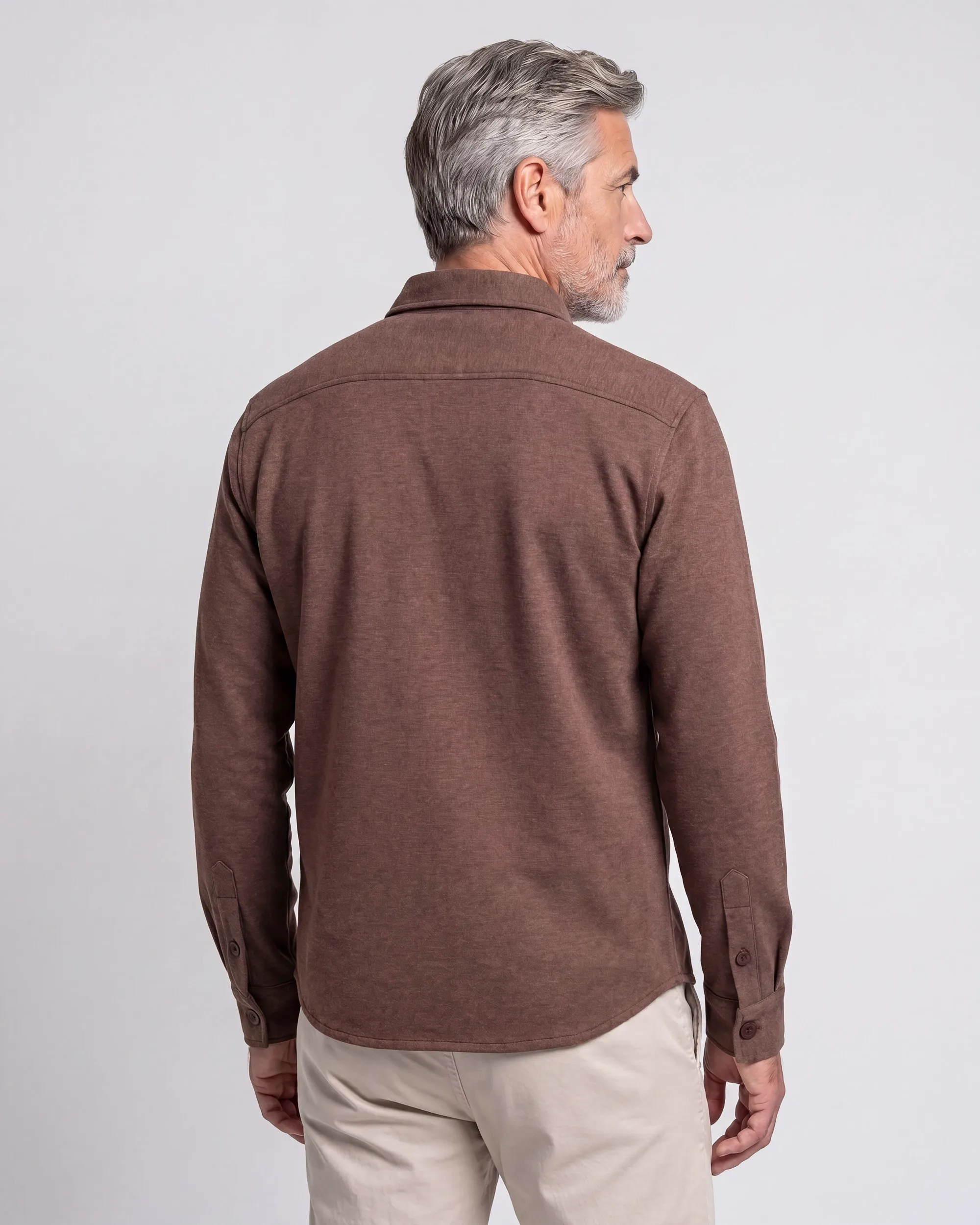 Campbell Overshirt Harley Coffee Bean brown melange 107987-002-L
