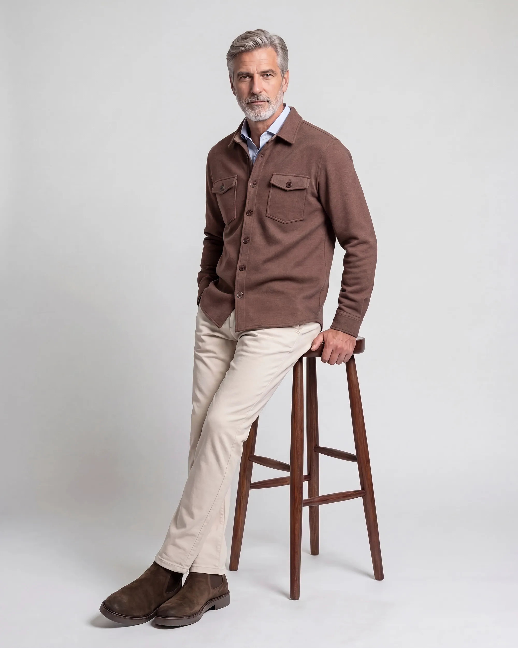 Campbell Overshirt Harley Coffee Bean brown melange 107987-002-L