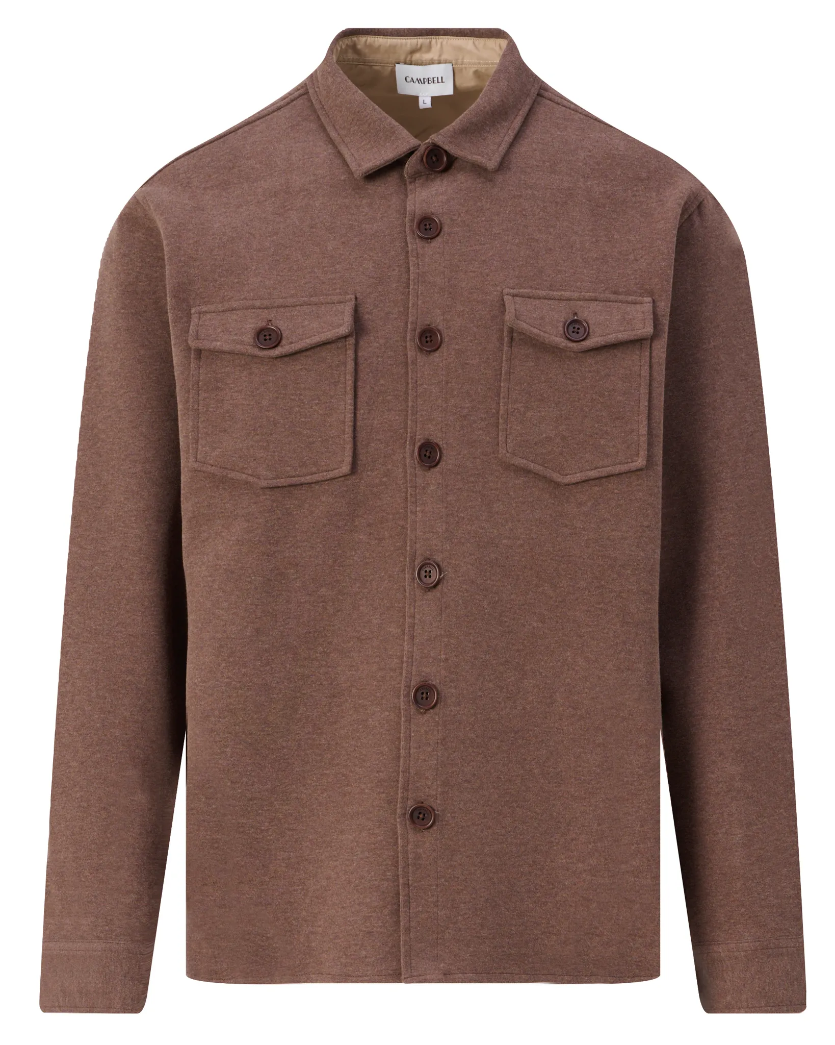 Campbell Overshirt Harley Coffee Bean brown melange 107987-002-L