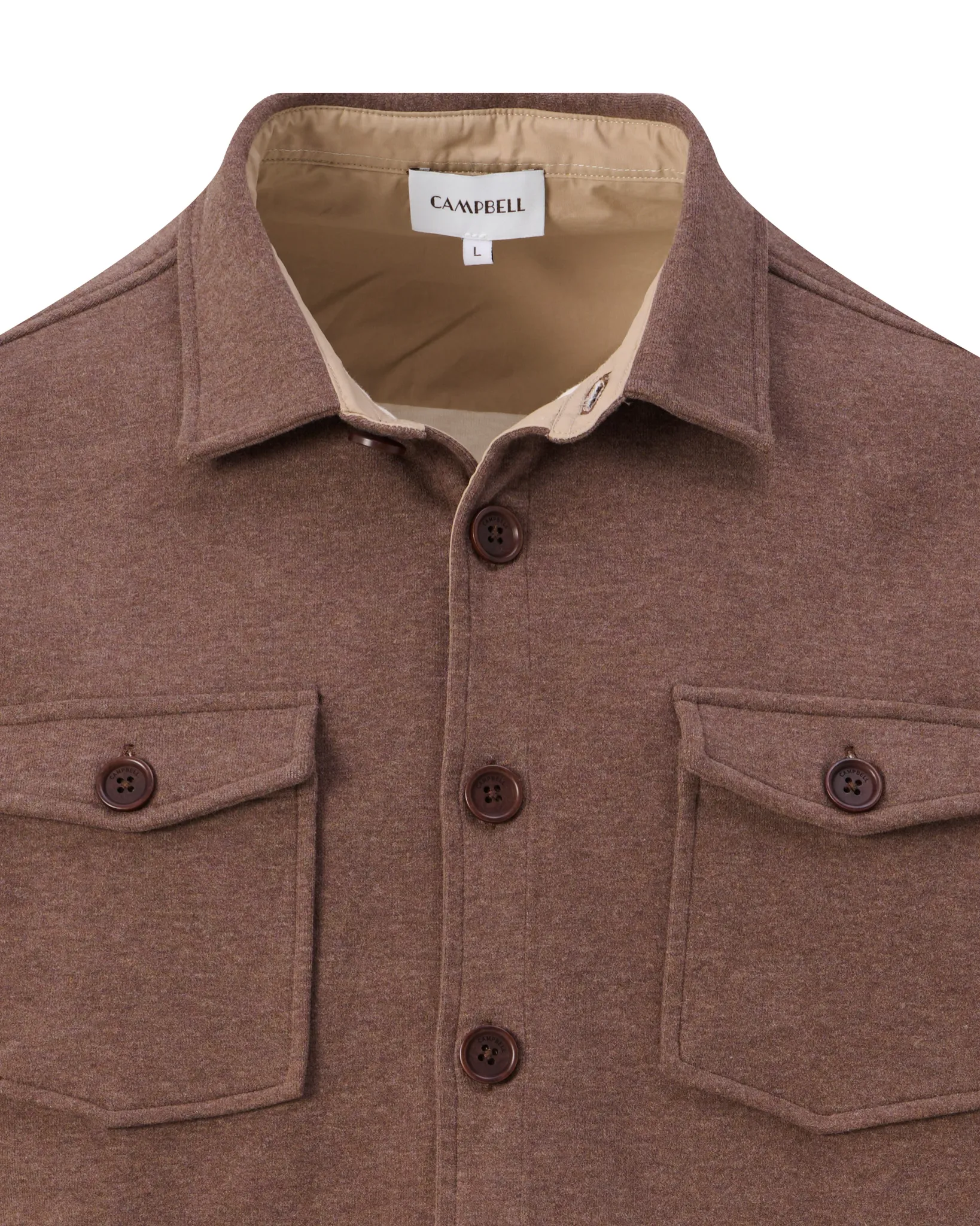 Campbell Overshirt Harley Coffee Bean brown melange 107987-002-L