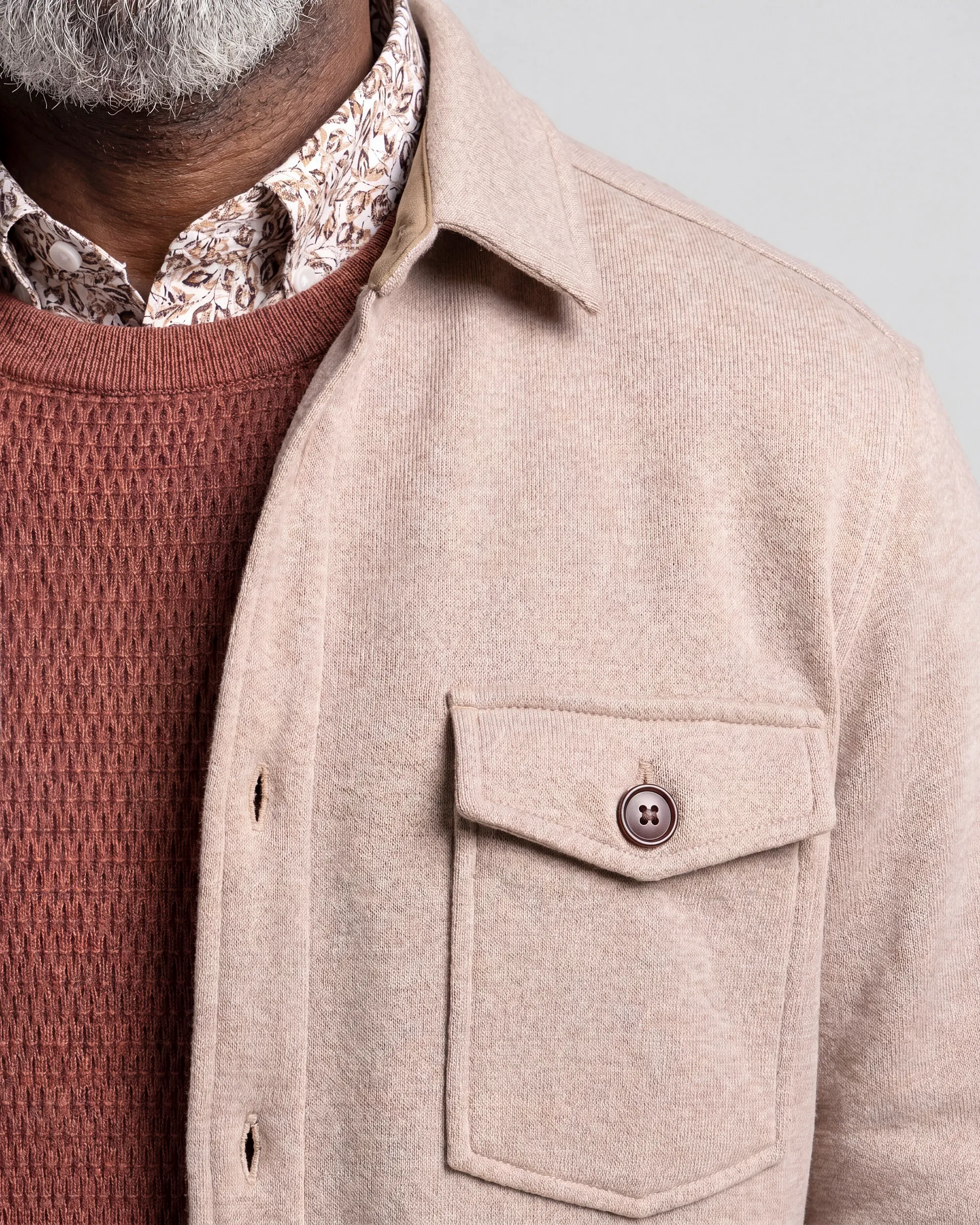 Campbell Overshirt Harley Fallen Rock brown melange 107987-003-L