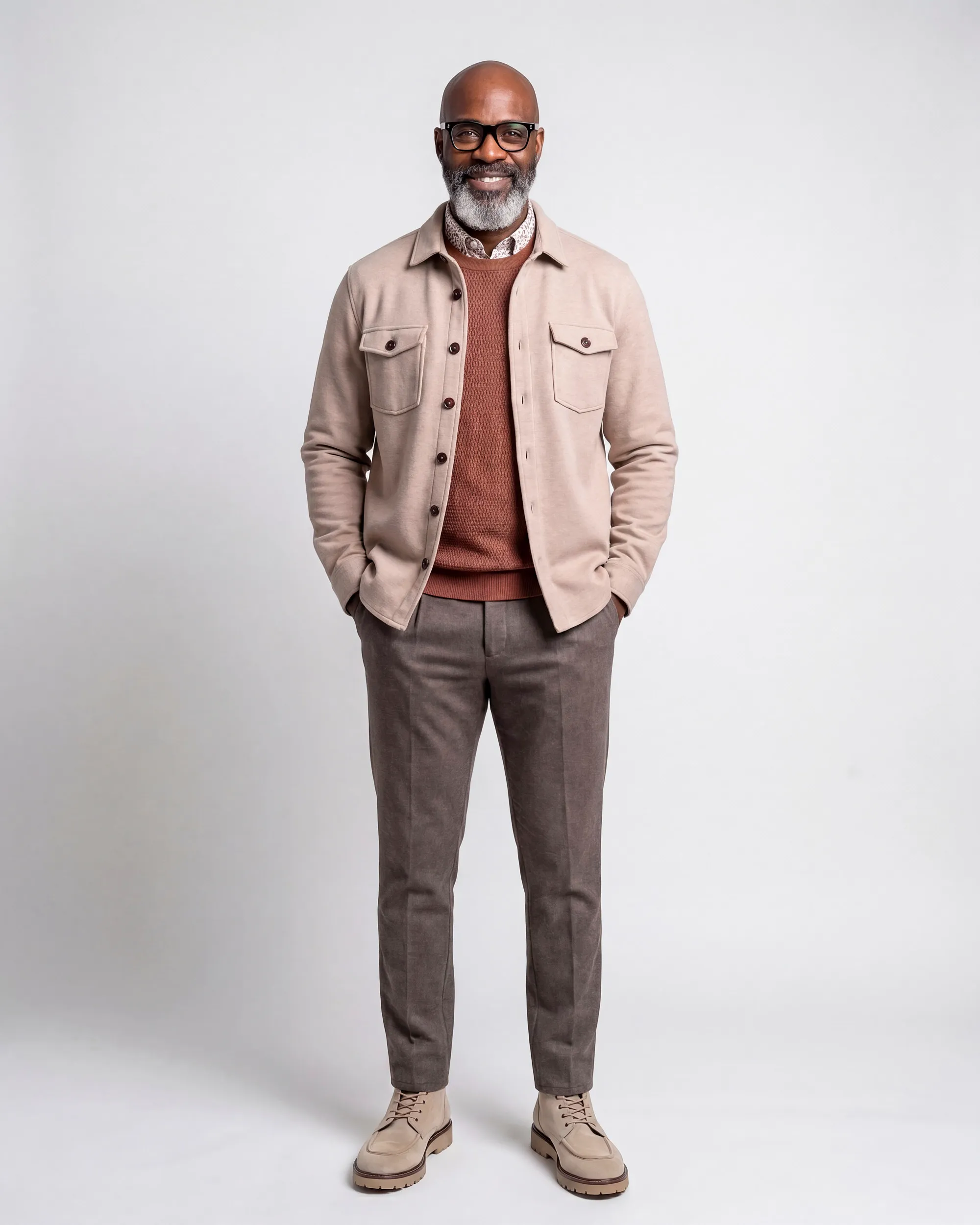 Campbell Overshirt Harley Fallen Rock brown melange 107987-003-L