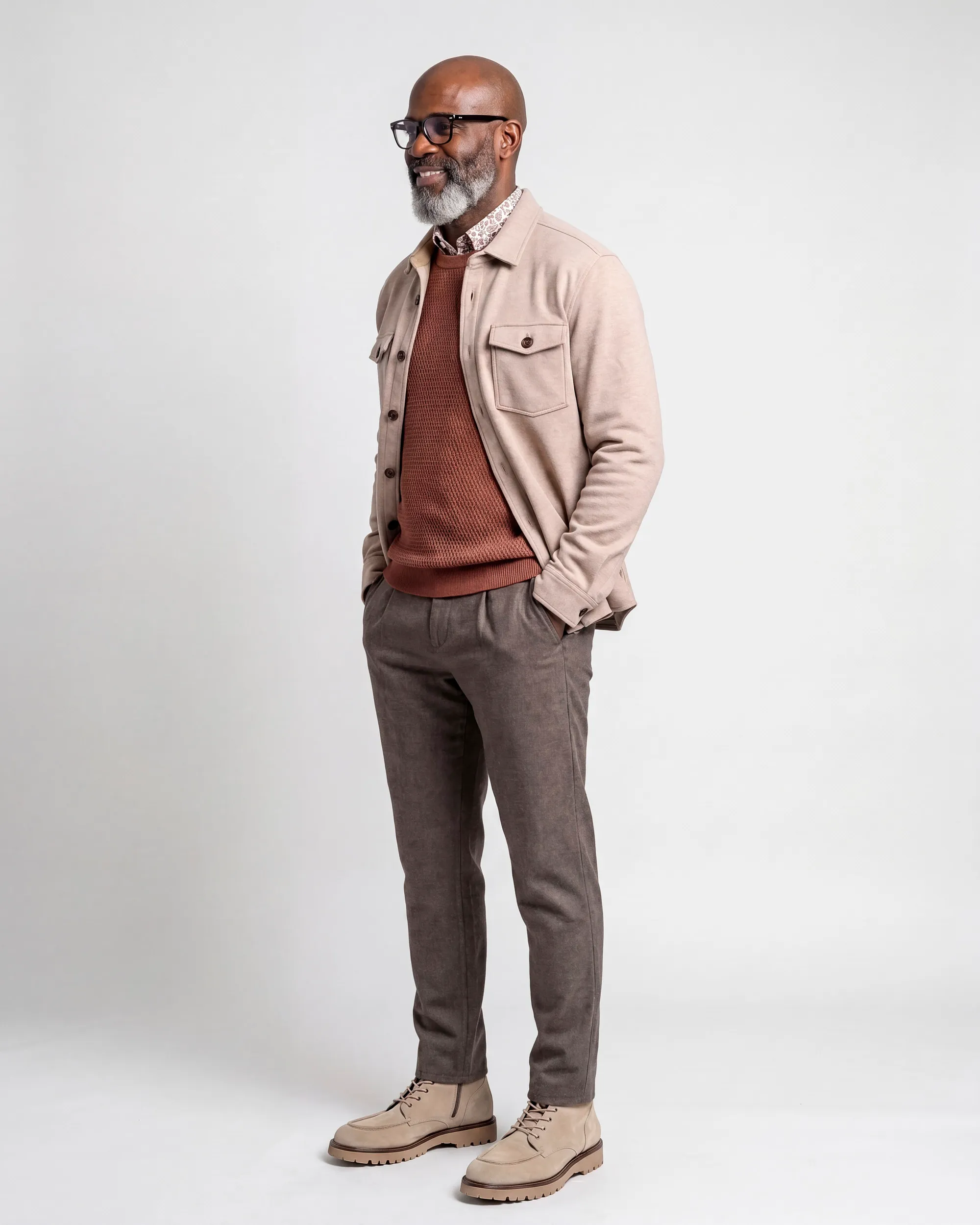 Campbell Overshirt Harley Fallen Rock brown melange 107987-003-L