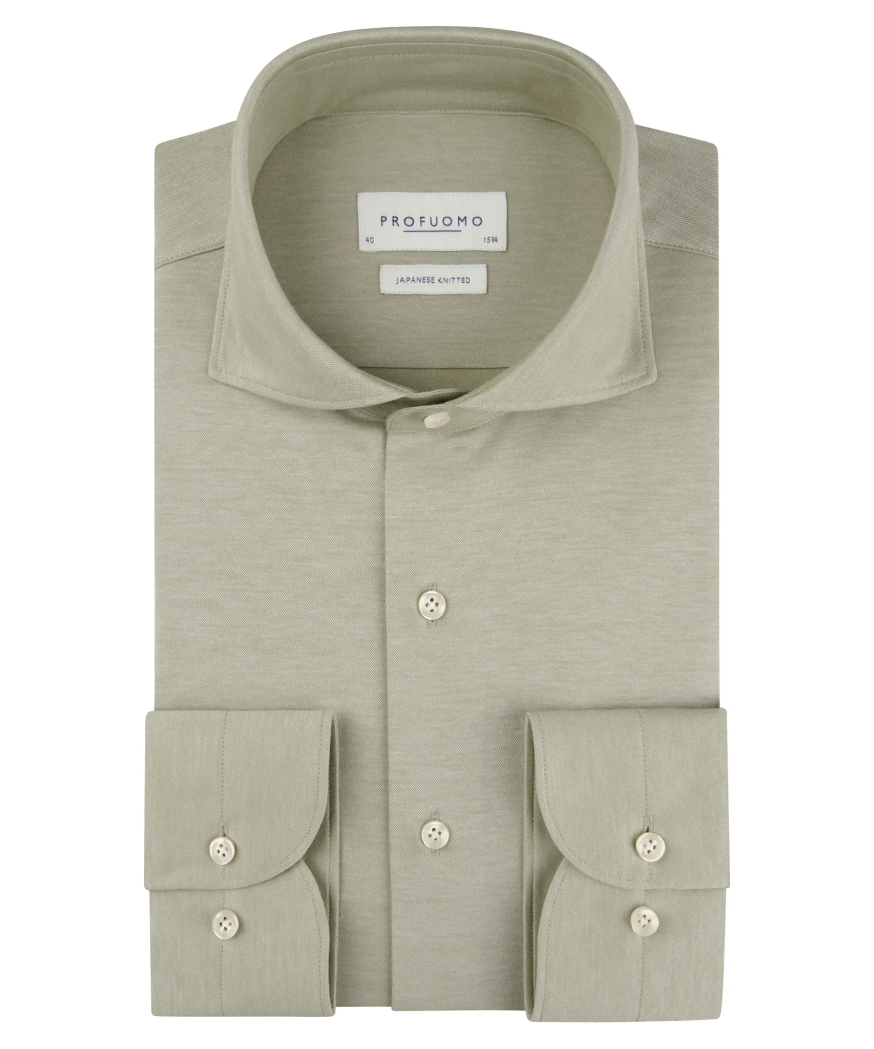 Profuomo Japanese Knitted Overhemd  Groen 108101-001-38