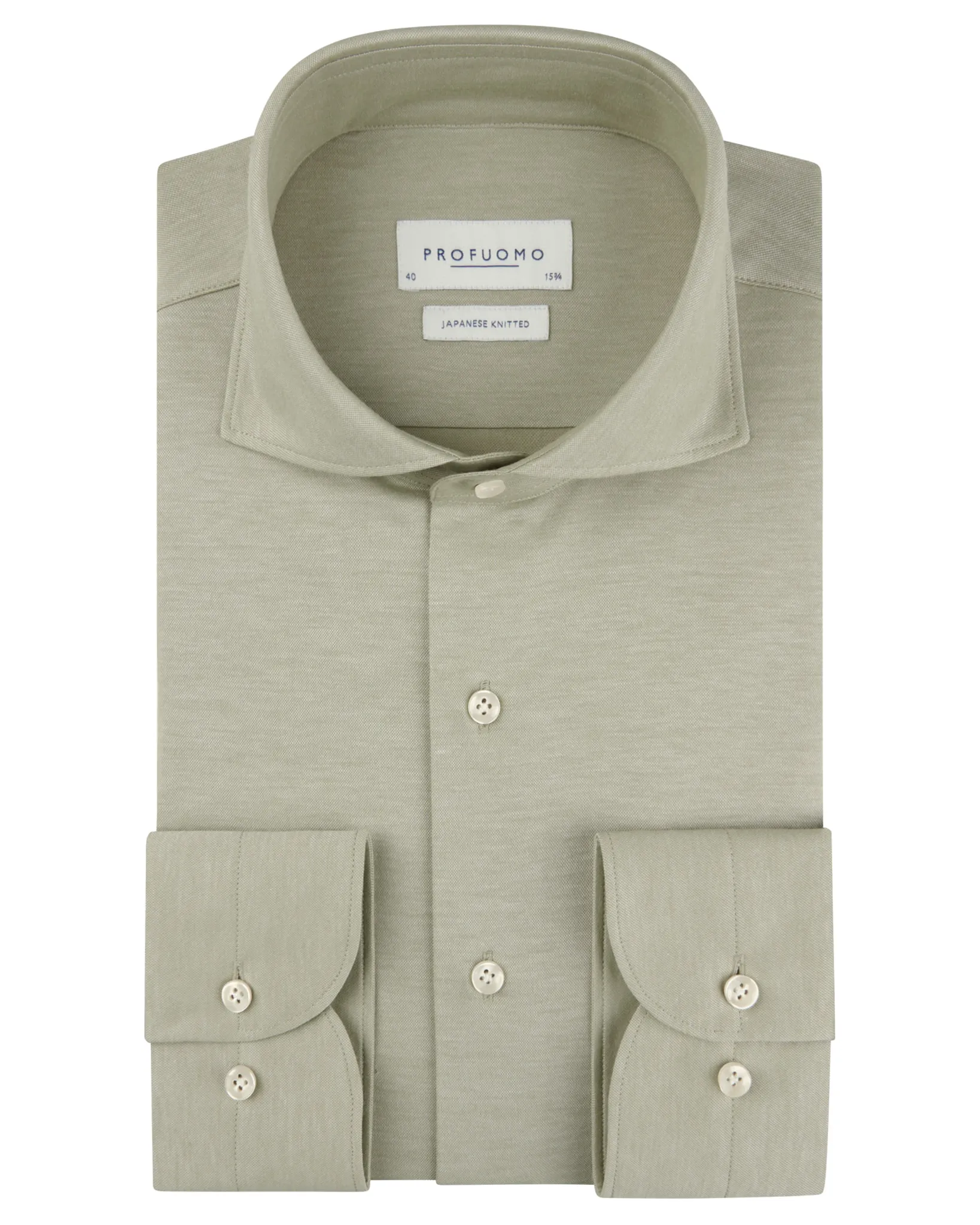 Profuomo Japanese Knitted Overhemd  Groen 108101-001-38