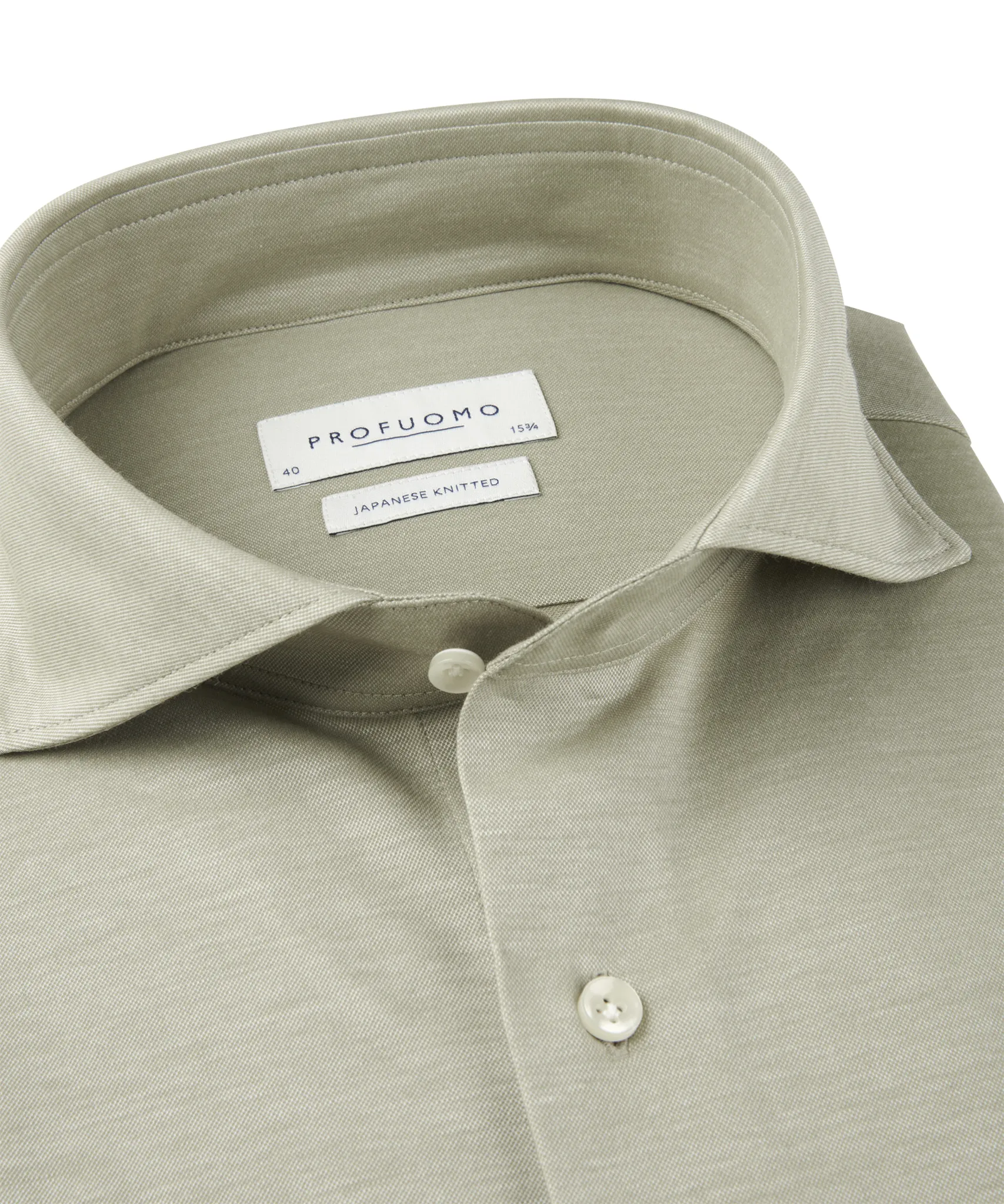 Profuomo Japanese Knitted Overhemd  Groen 108101-001-38