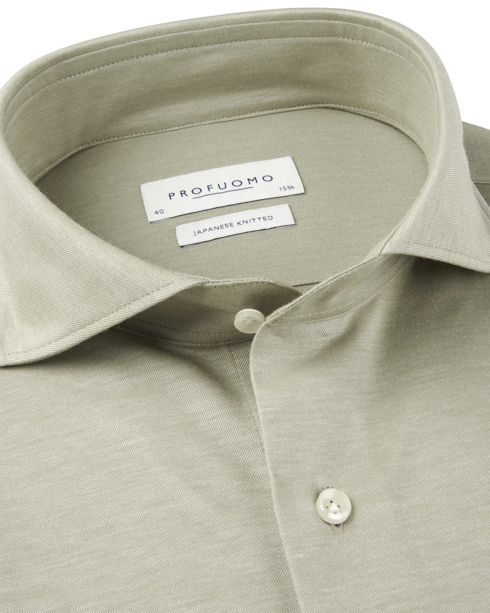 Profuomo Japanese Knitted Overhemd  Groen 108101-001-38