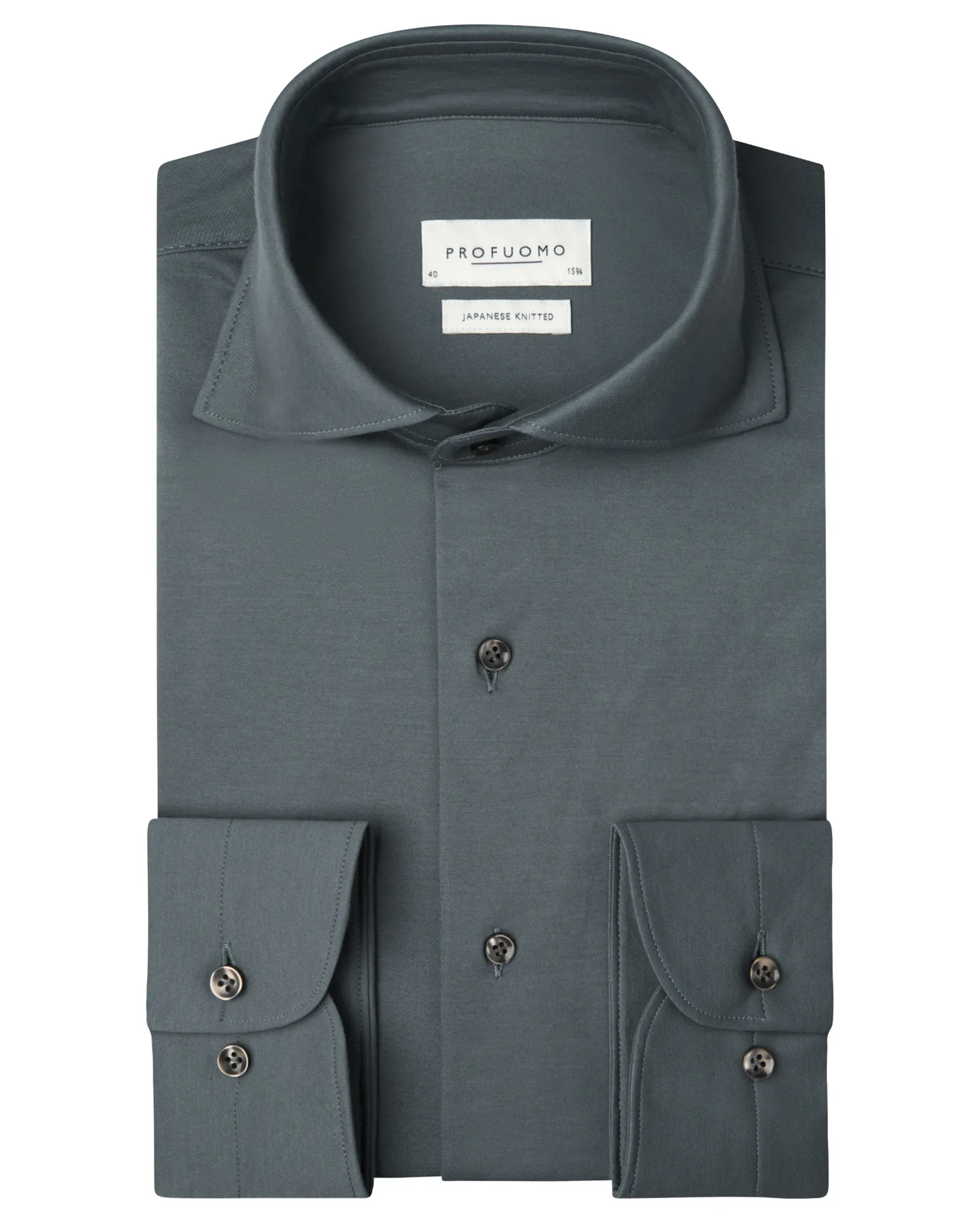 Profuomo Japanese Knitted Overhemd  Blauw 108105-001-38