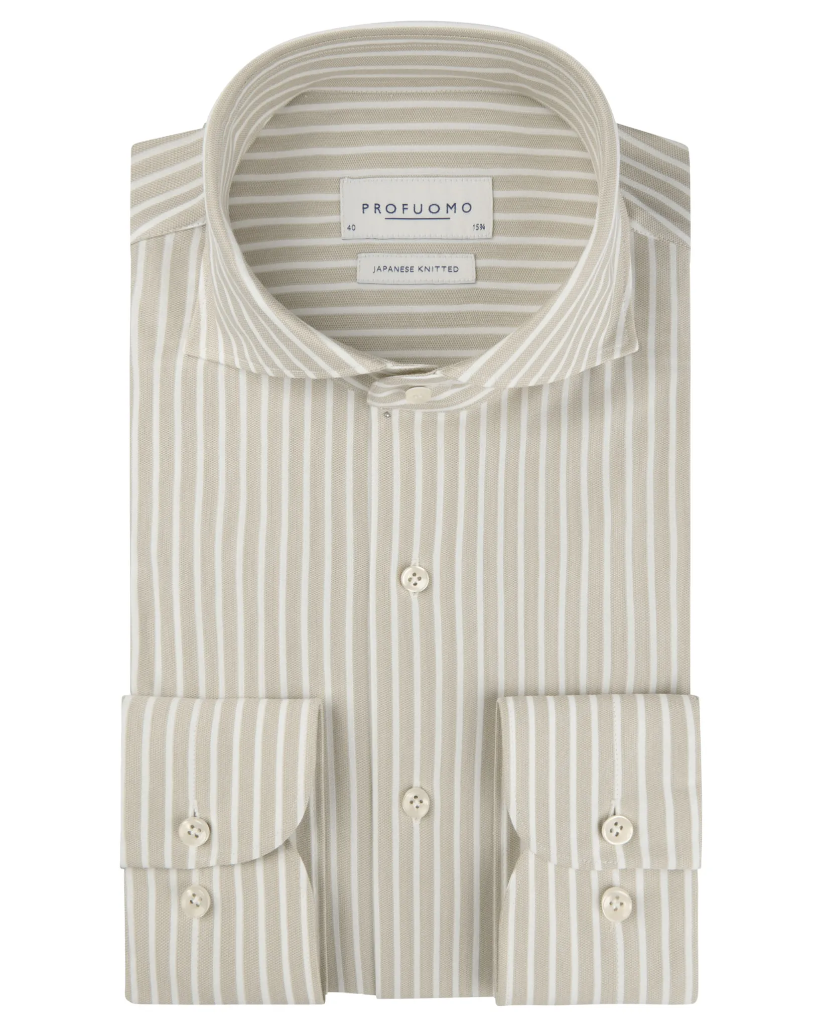 Profuomo Japanese Knitted Overhemd  Beige 108108-001-38