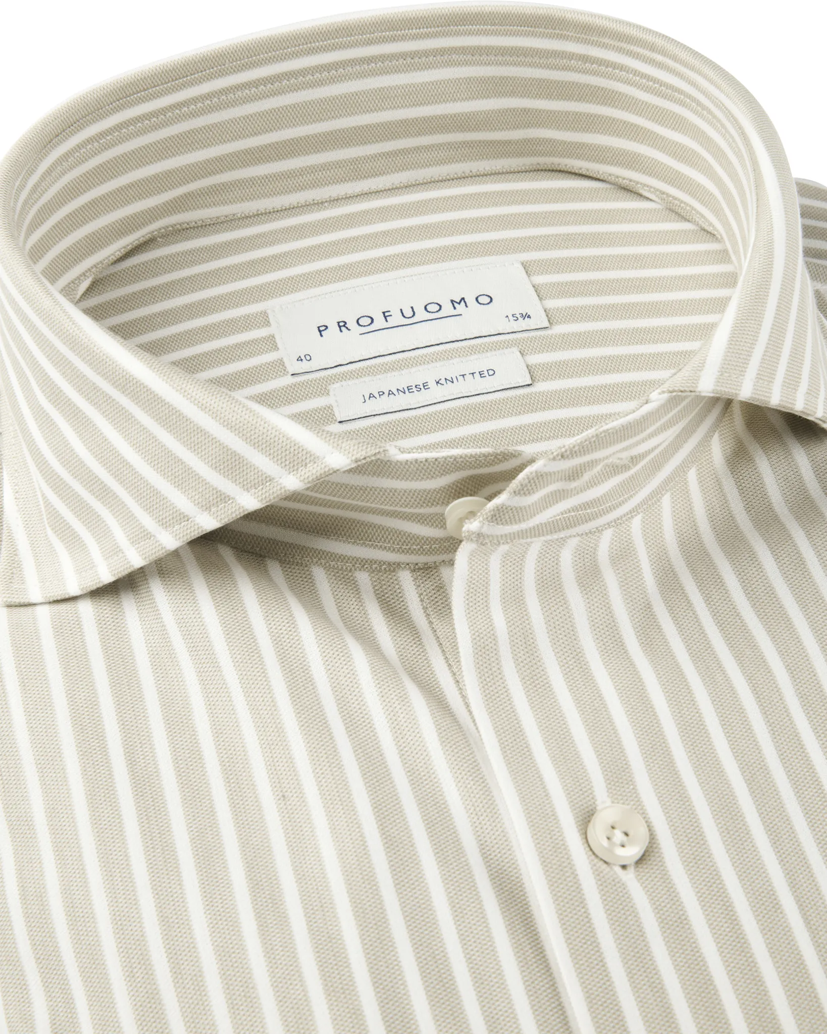 Profuomo Japanese Knitted Overhemd  Beige 108108-001-38