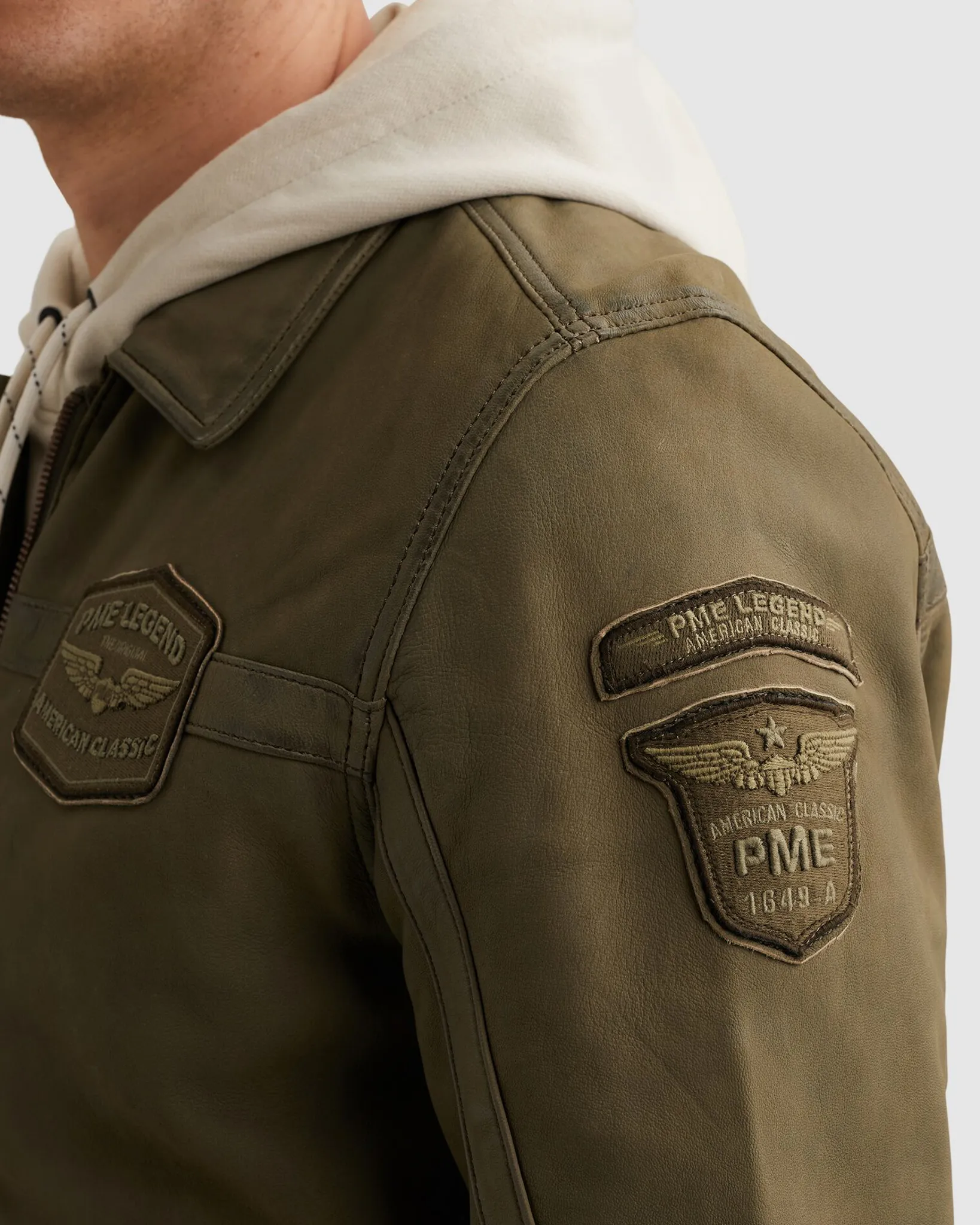 PME Legend Summer Hudson Leren Jas Donker groen 108190-001-L