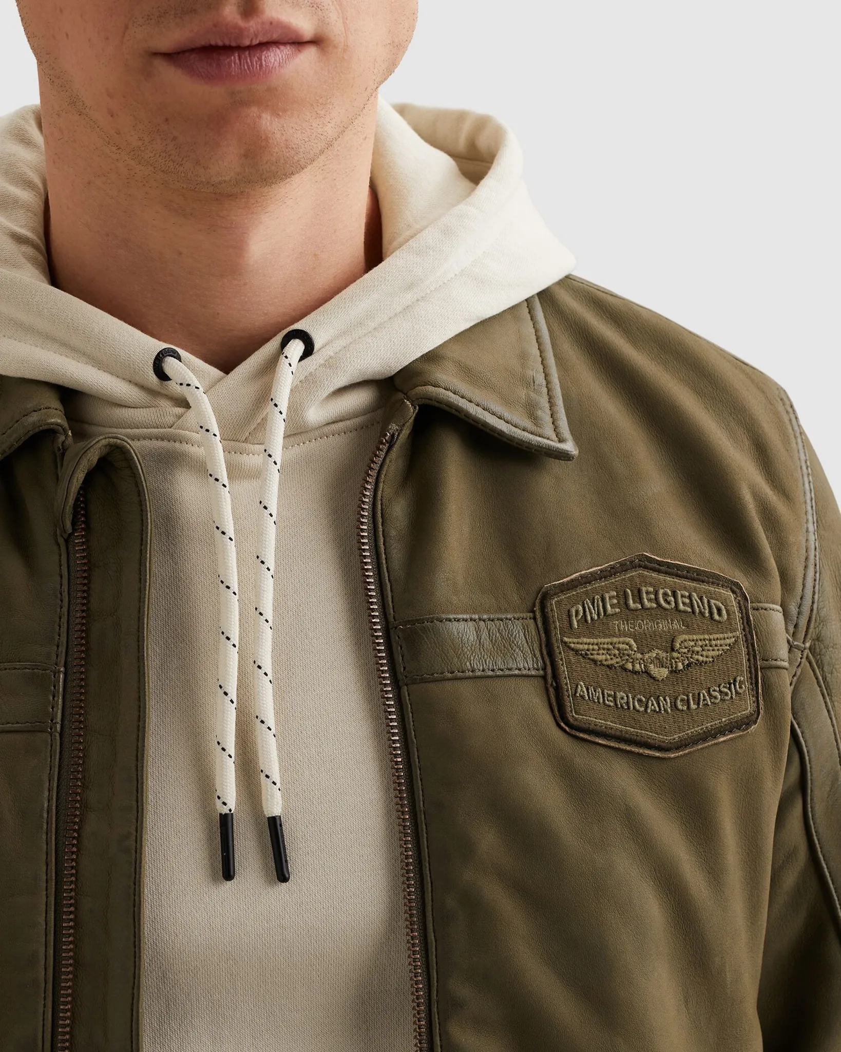 PME Legend Summer Hudson Leren Jas Donker groen 108190-001-L