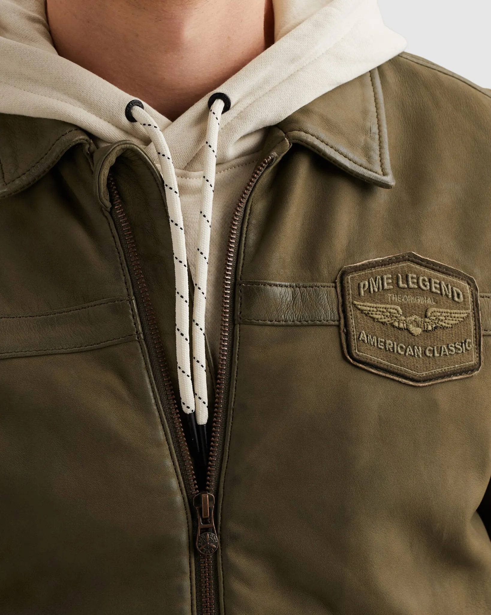 PME Legend Summer Hudson Leren Jas Donker groen 108190-001-L