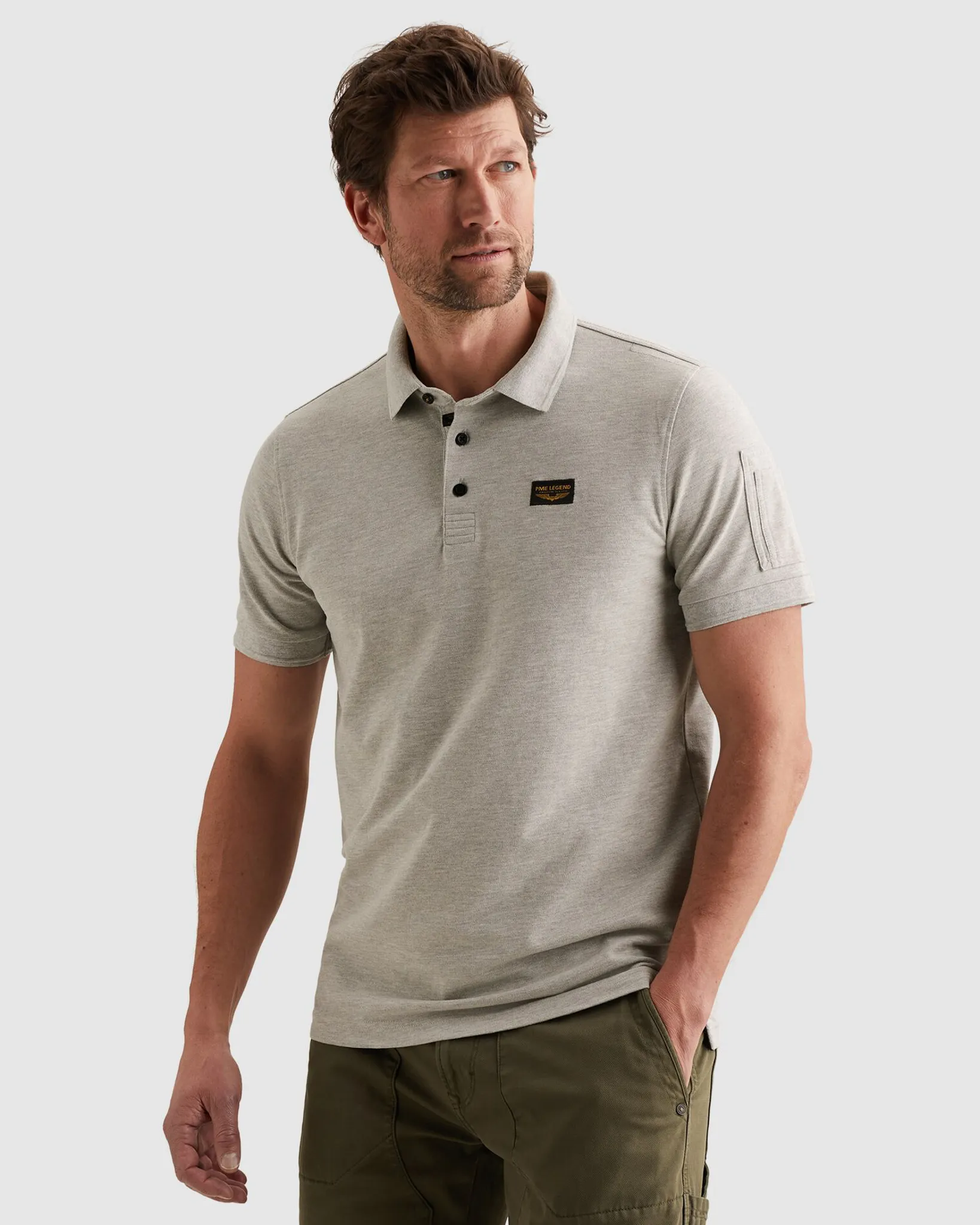 PME Legend American Classic Polo Licht grijs 108202-001-L