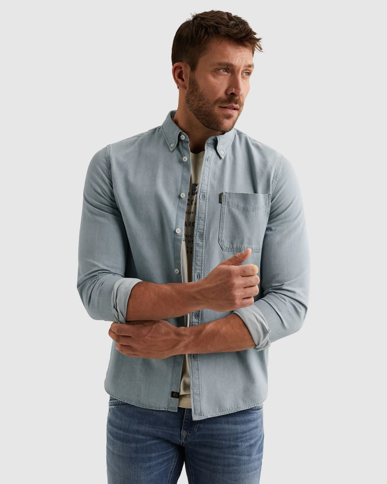 PME Legend Casual shirt Blauw 108225-001-L