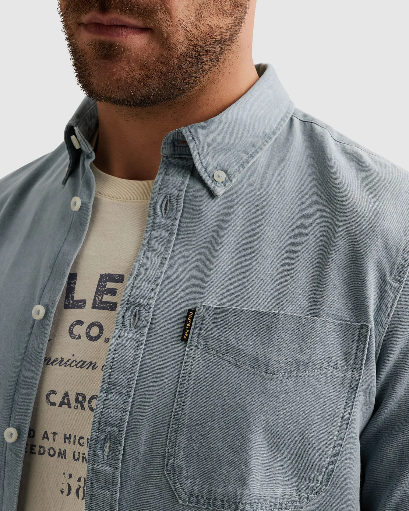 PME Legend Casual shirt Blauw 108225-001-L