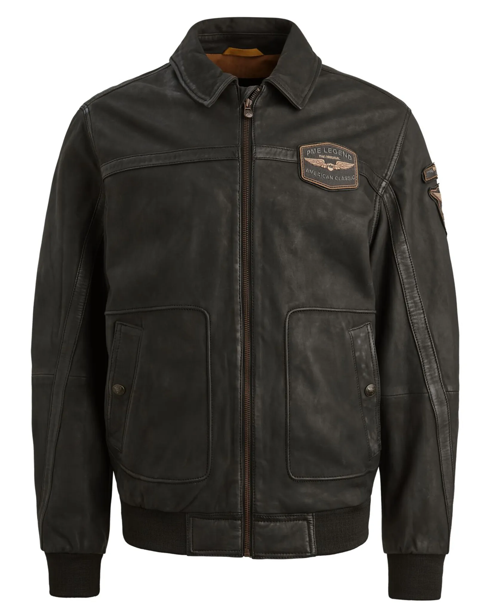 PME Legend Summer Hudson Leren Jas Off white 108227-001-L