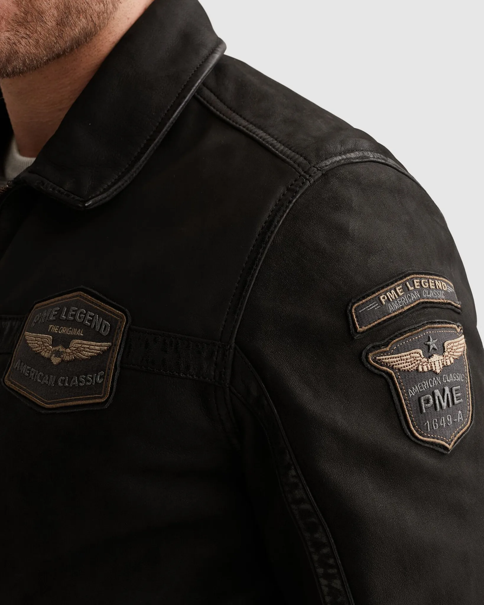 PME Legend Summer Hudson Leren Jas Off white 108227-001-L