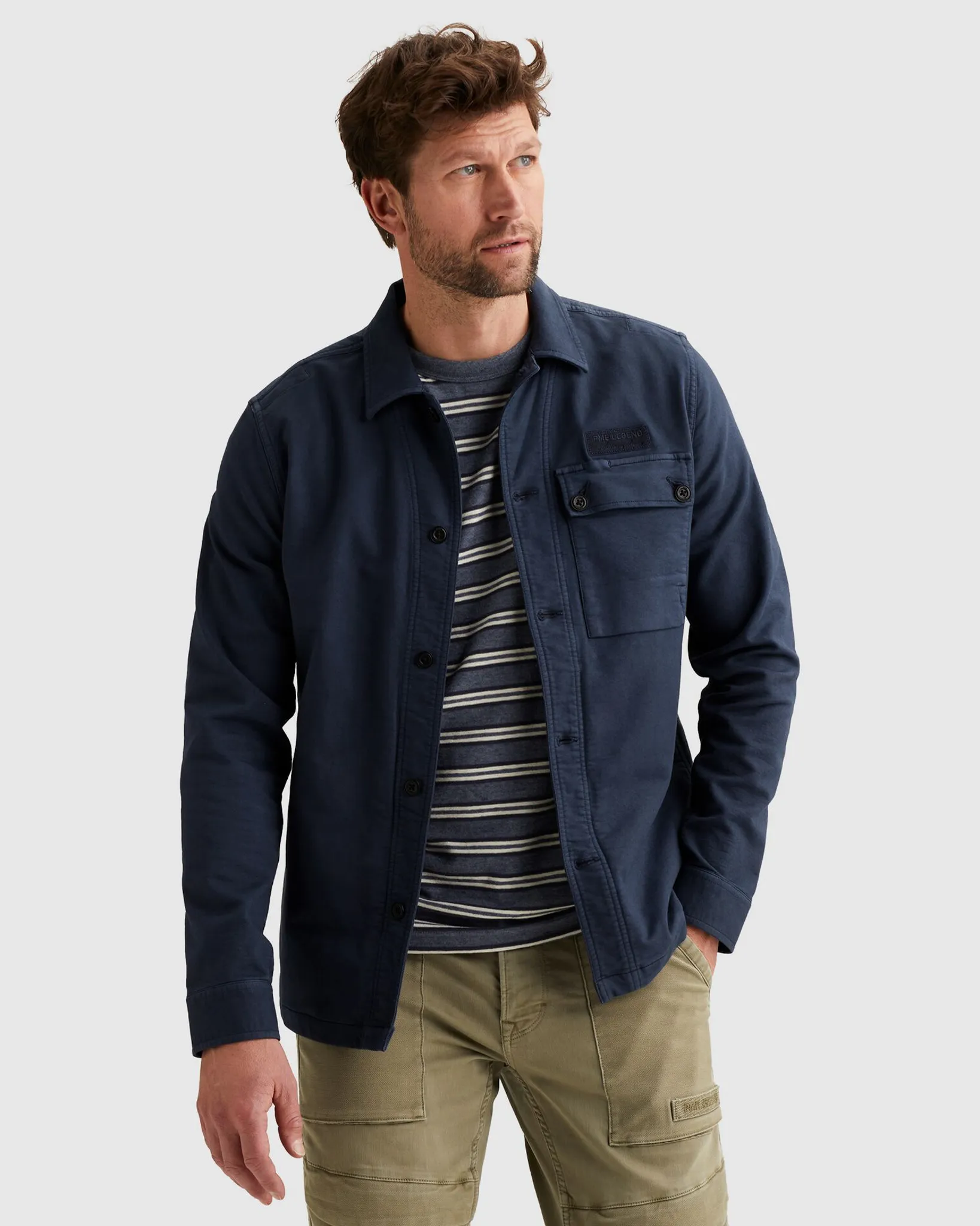 PME Legend Overshirt Blauw 108282-001-L