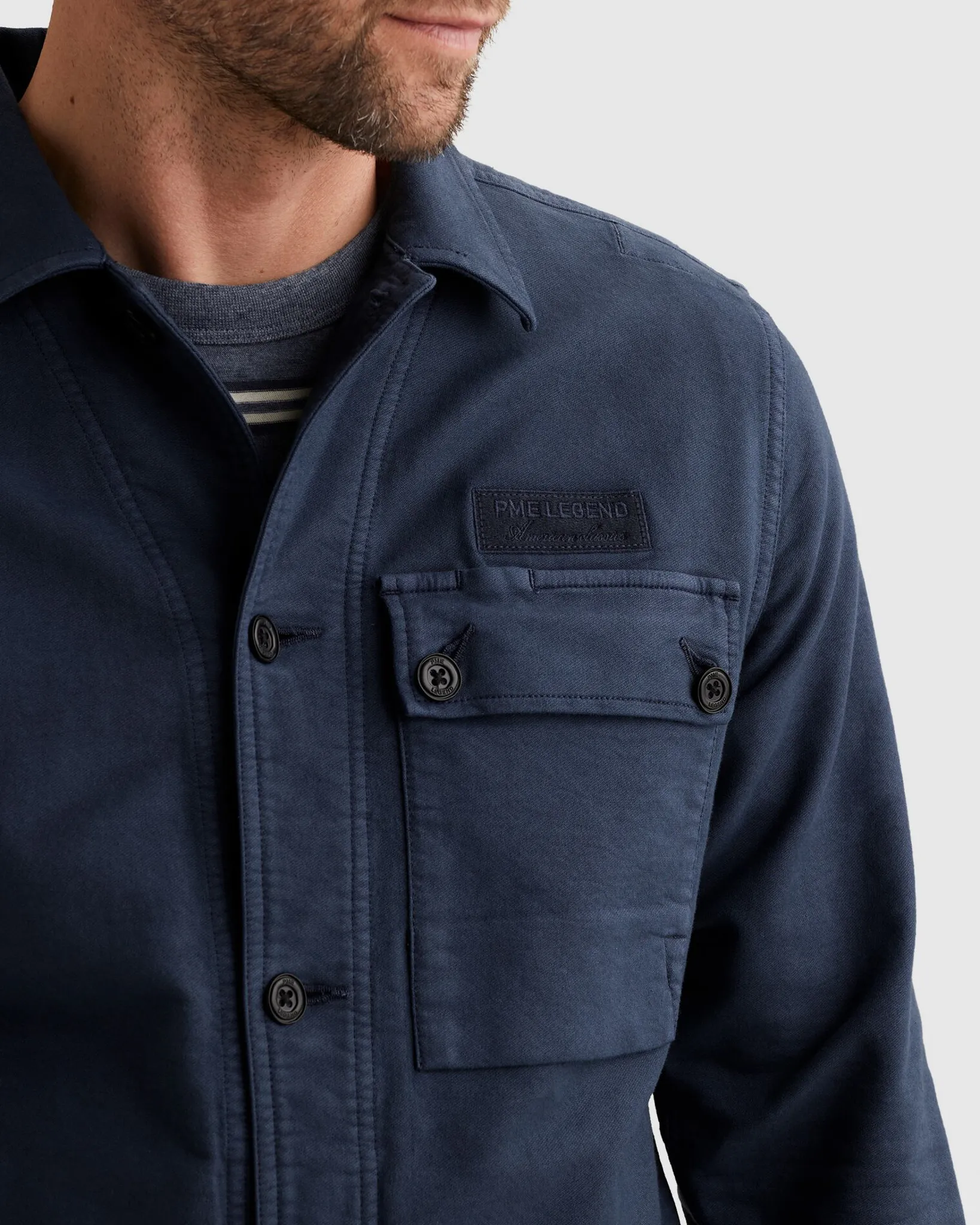 PME Legend Overshirt Blauw 108282-001-L
