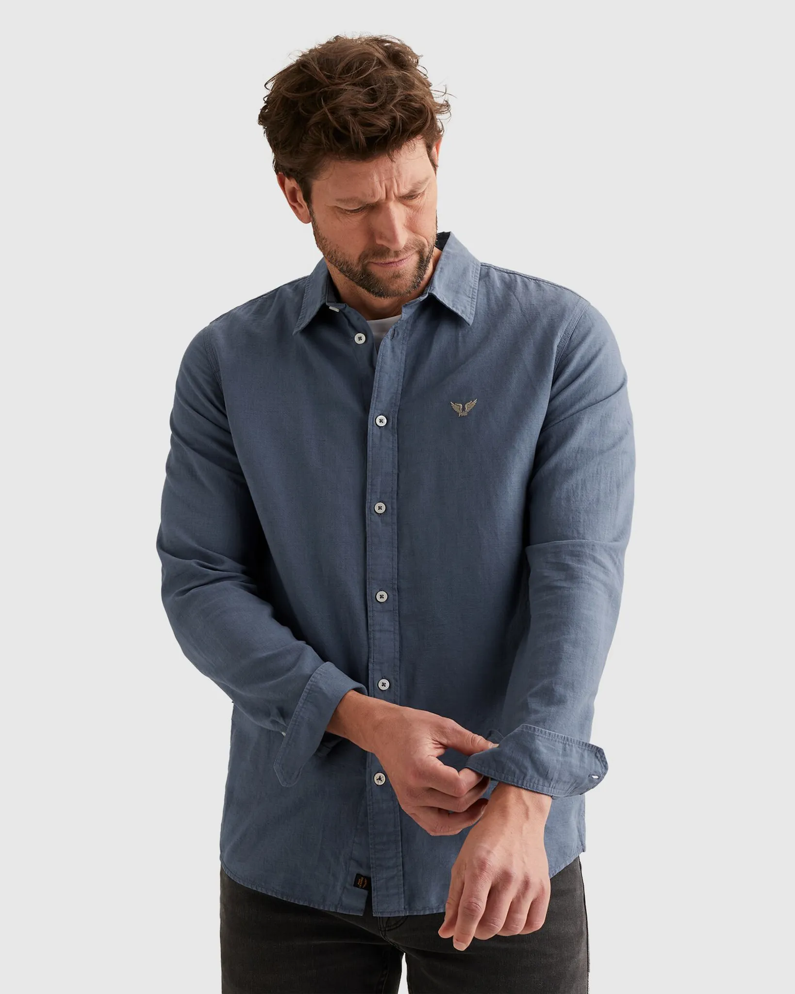 PME Legend Casual shirt Licht blauw 108314-001-L