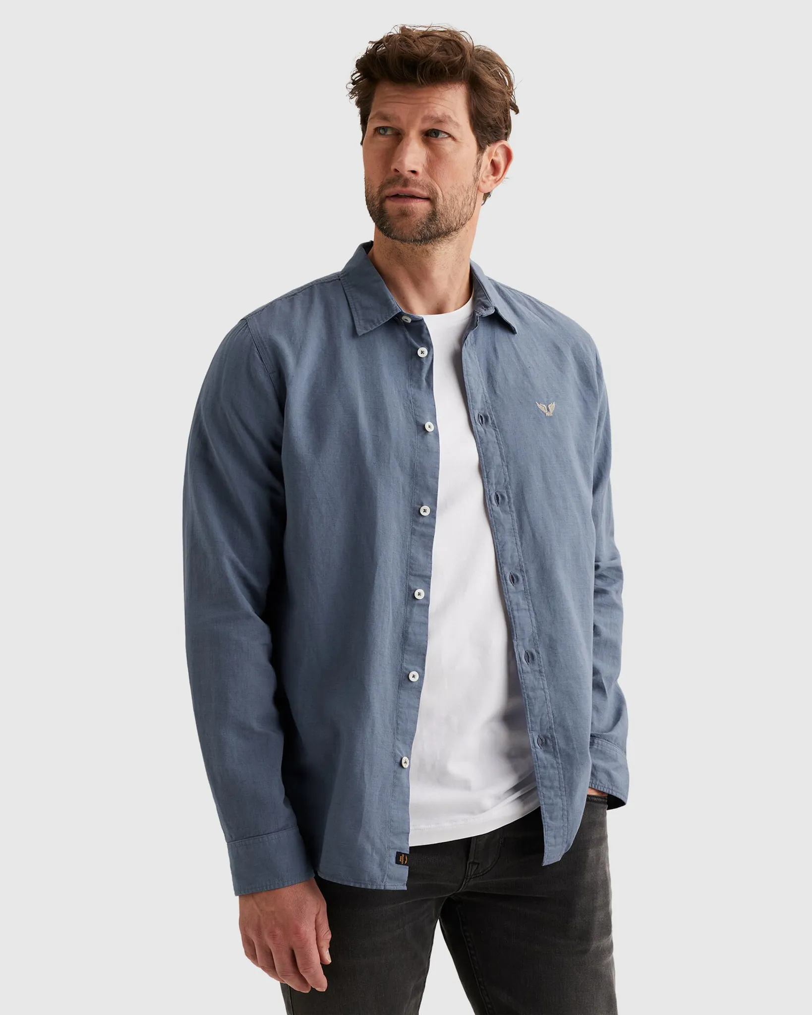 PME Legend Casual shirt Licht blauw 108314-001-L